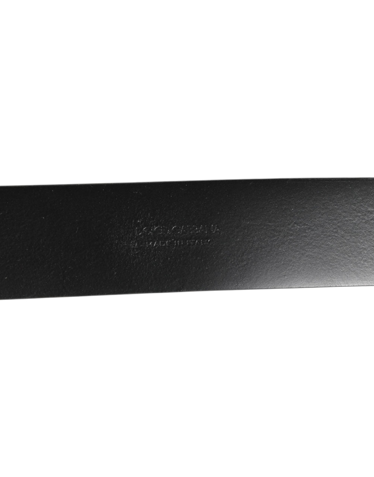 Dolce & Gabbana Black Leather Side Rings Brass Buckle Belt