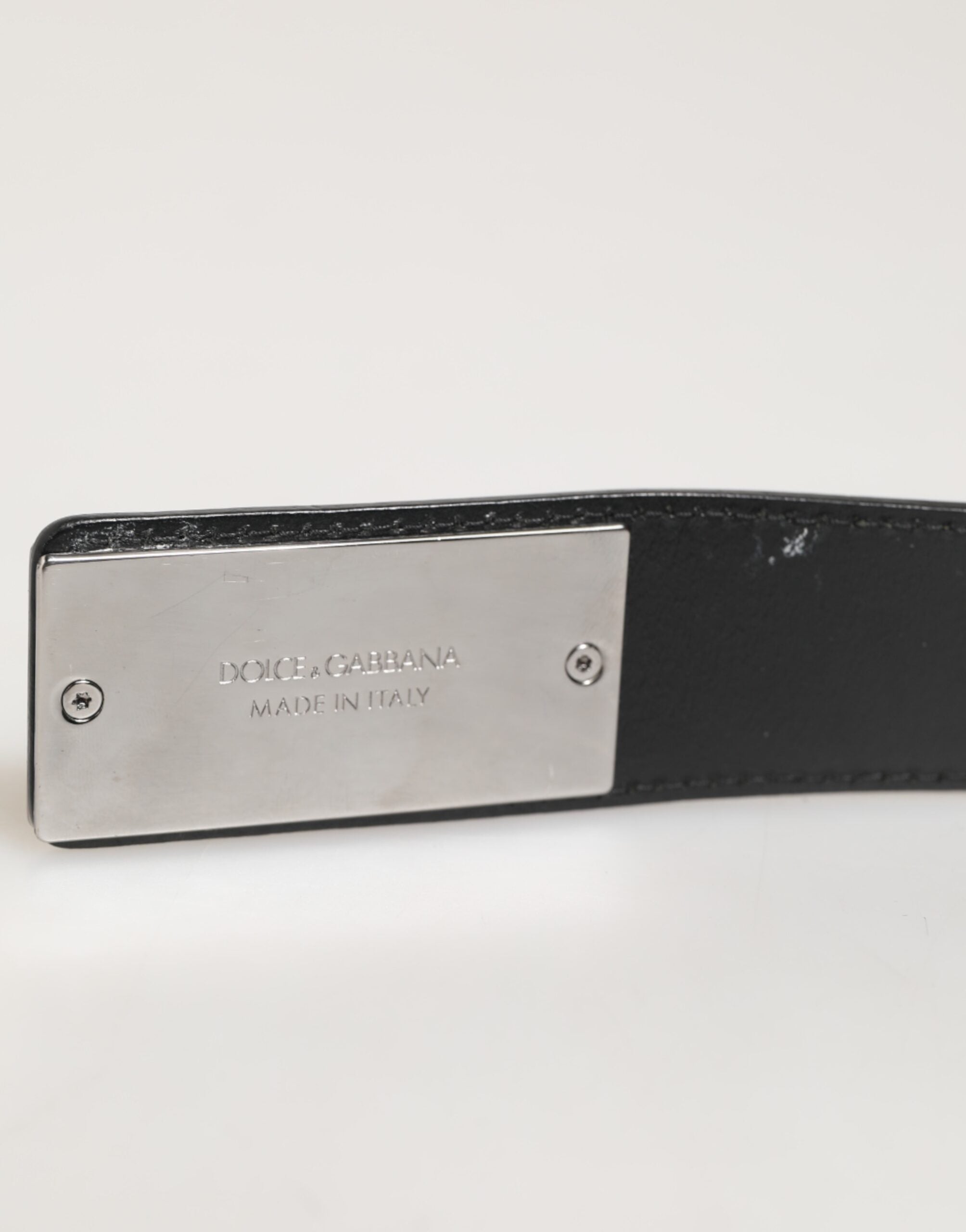 Dolce & Gabbana Black Leather Classic Metal Logo Buckle Belt Dolce & Gabbana