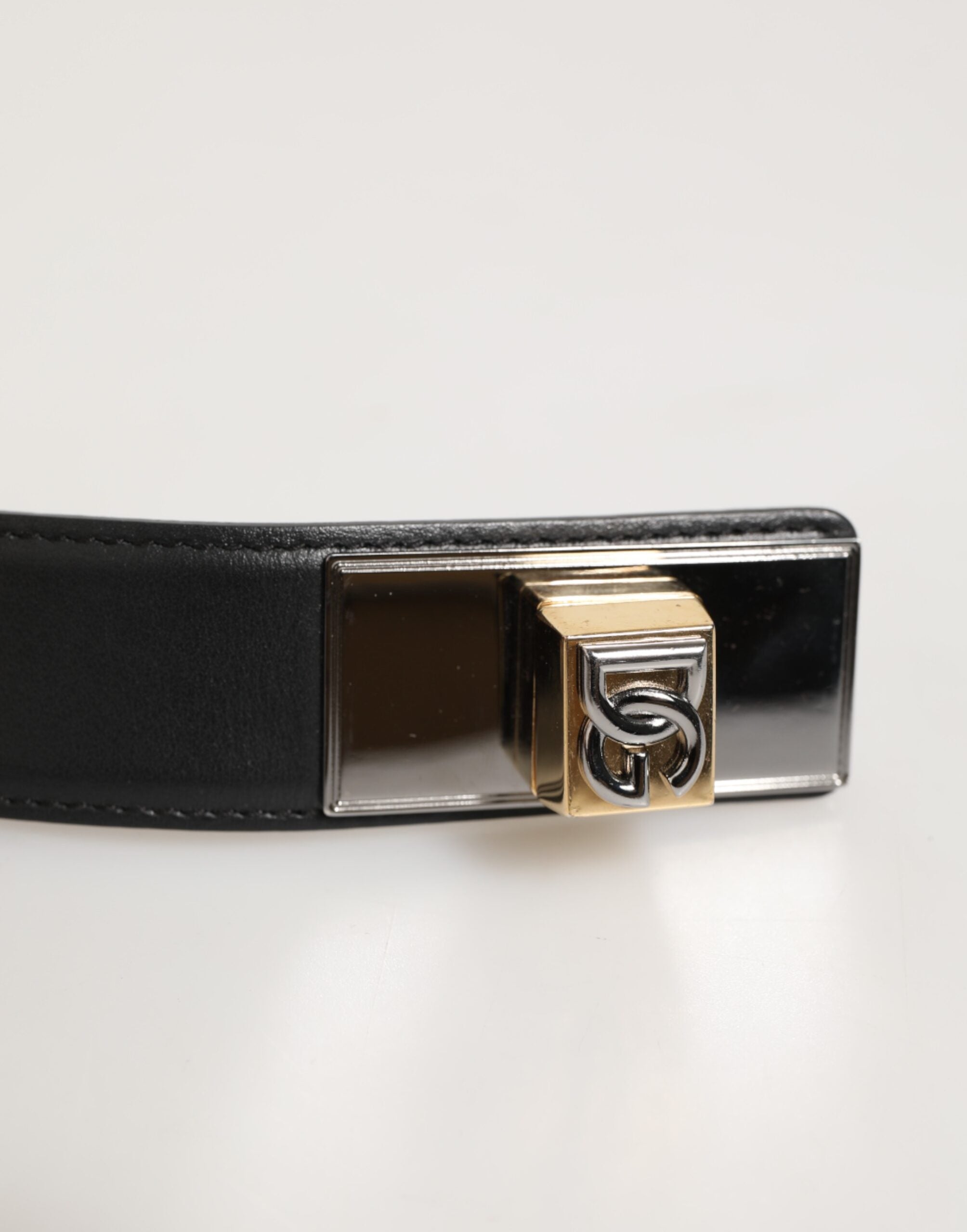 Dolce & Gabbana Black Leather Classic Metal Logo Buckle Belt Dolce & Gabbana