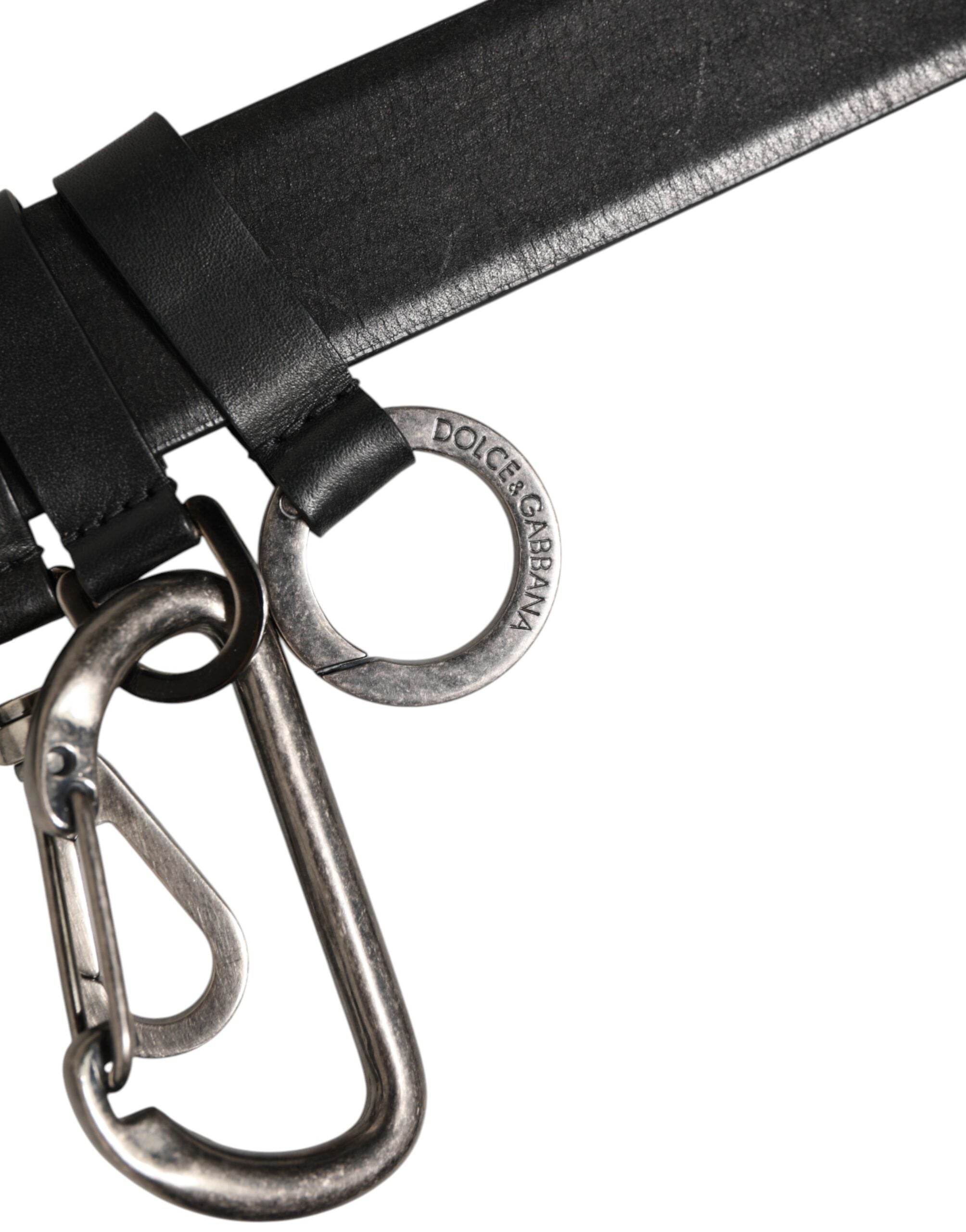 Dolce & Gabbana Black Key Ring Clip Attachments Buckle Belt Dolce & Gabbana