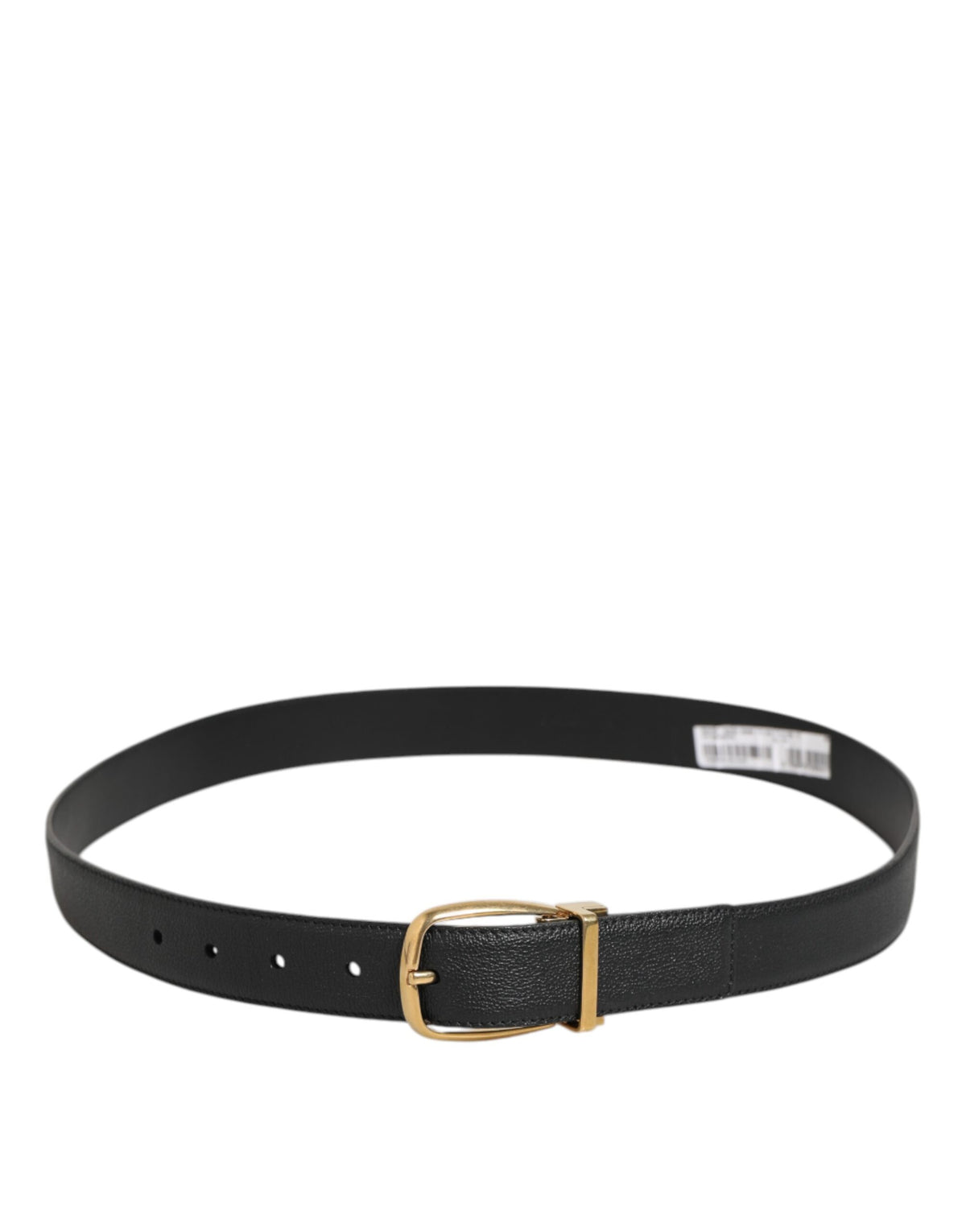 Dolce & Gabbana Black Leather Classic Metal Logo Buckle Belt