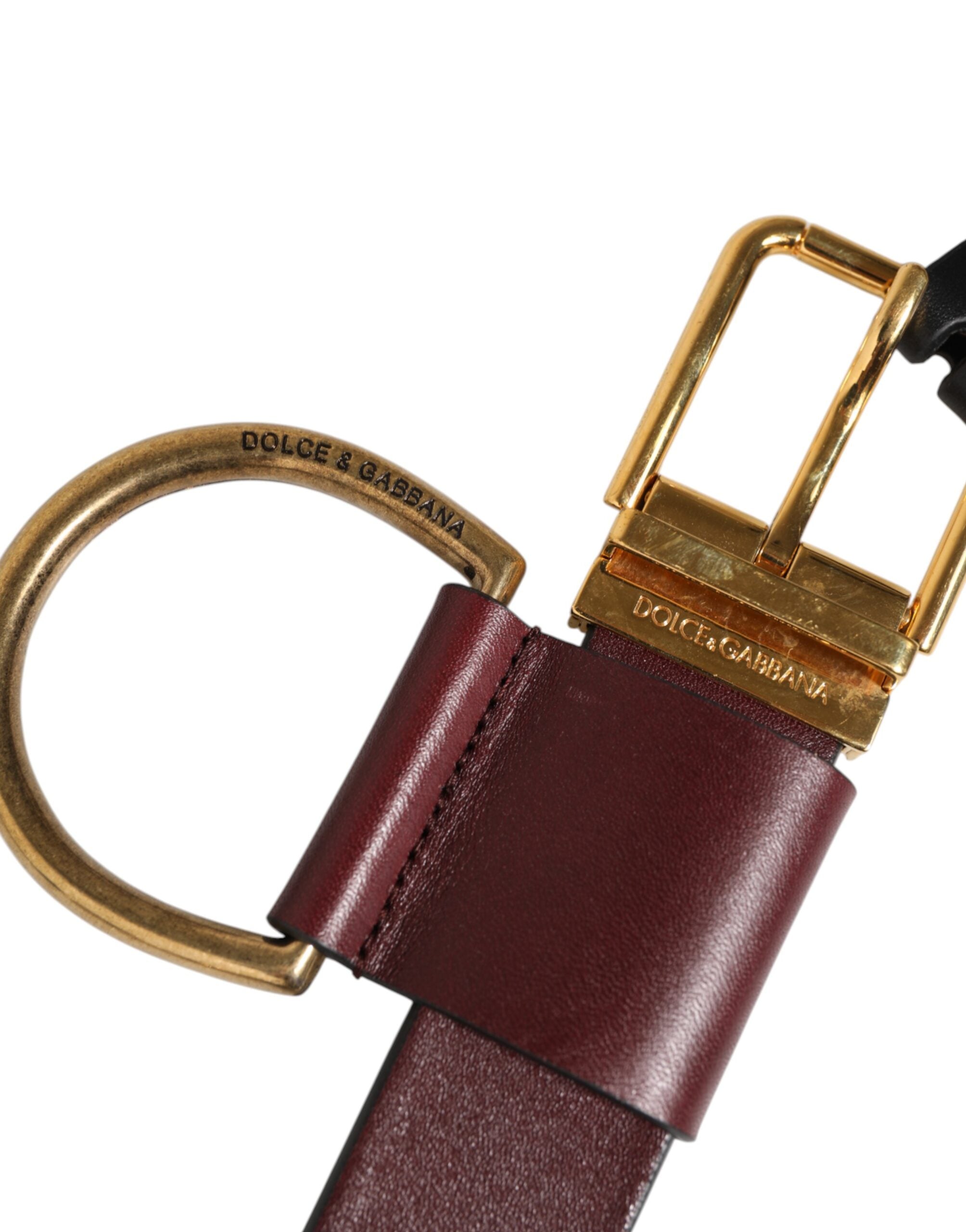 Dolce & Gabbana Brown Key Ring Clip Attachments Buckle Belt Dolce & Gabbana
