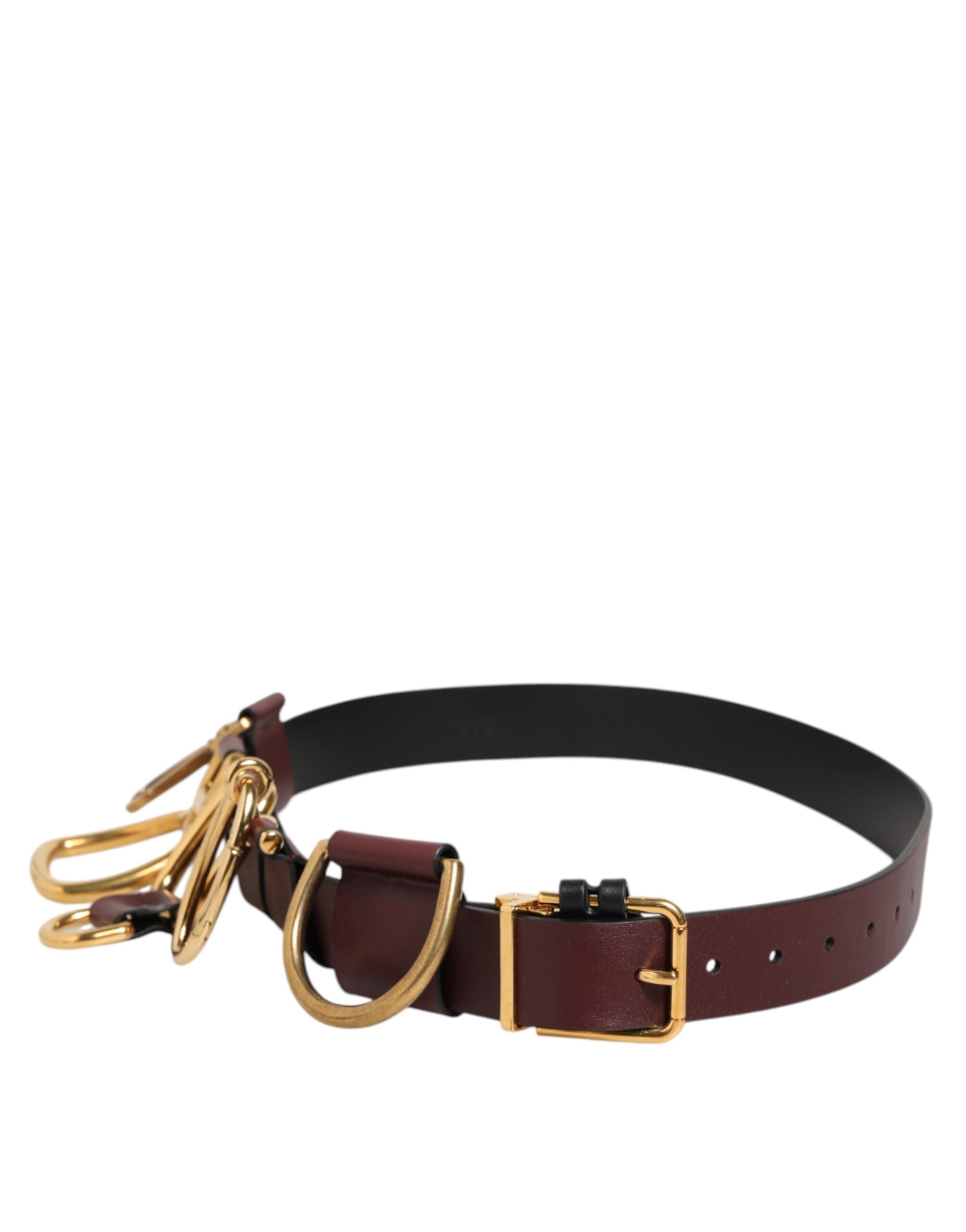 Dolce & Gabbana Brown Key Ring Clip Attachments Buckle Belt Dolce & Gabbana