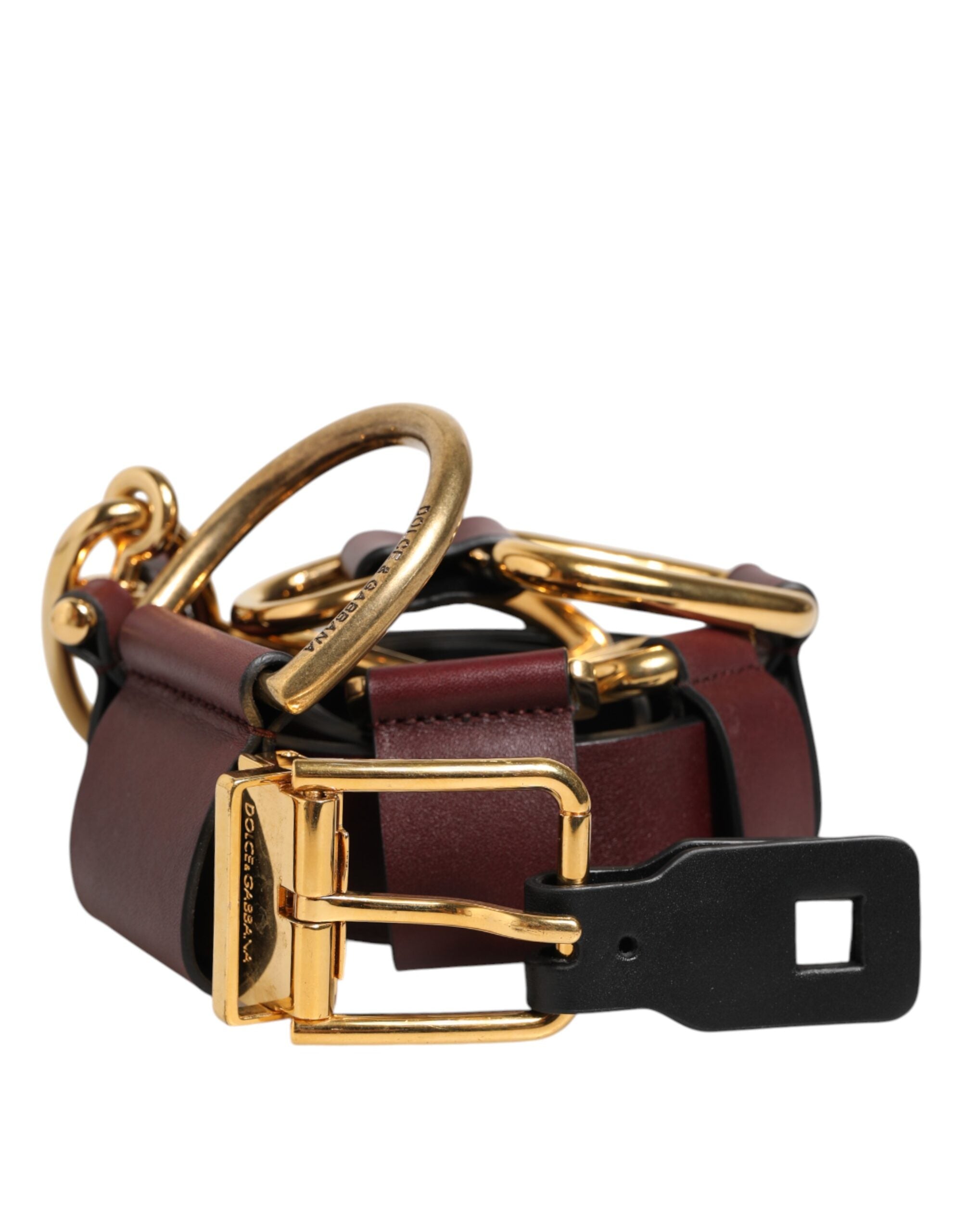Dolce & Gabbana Brown Key Ring Clip Attachments Buckle Belt Dolce & Gabbana