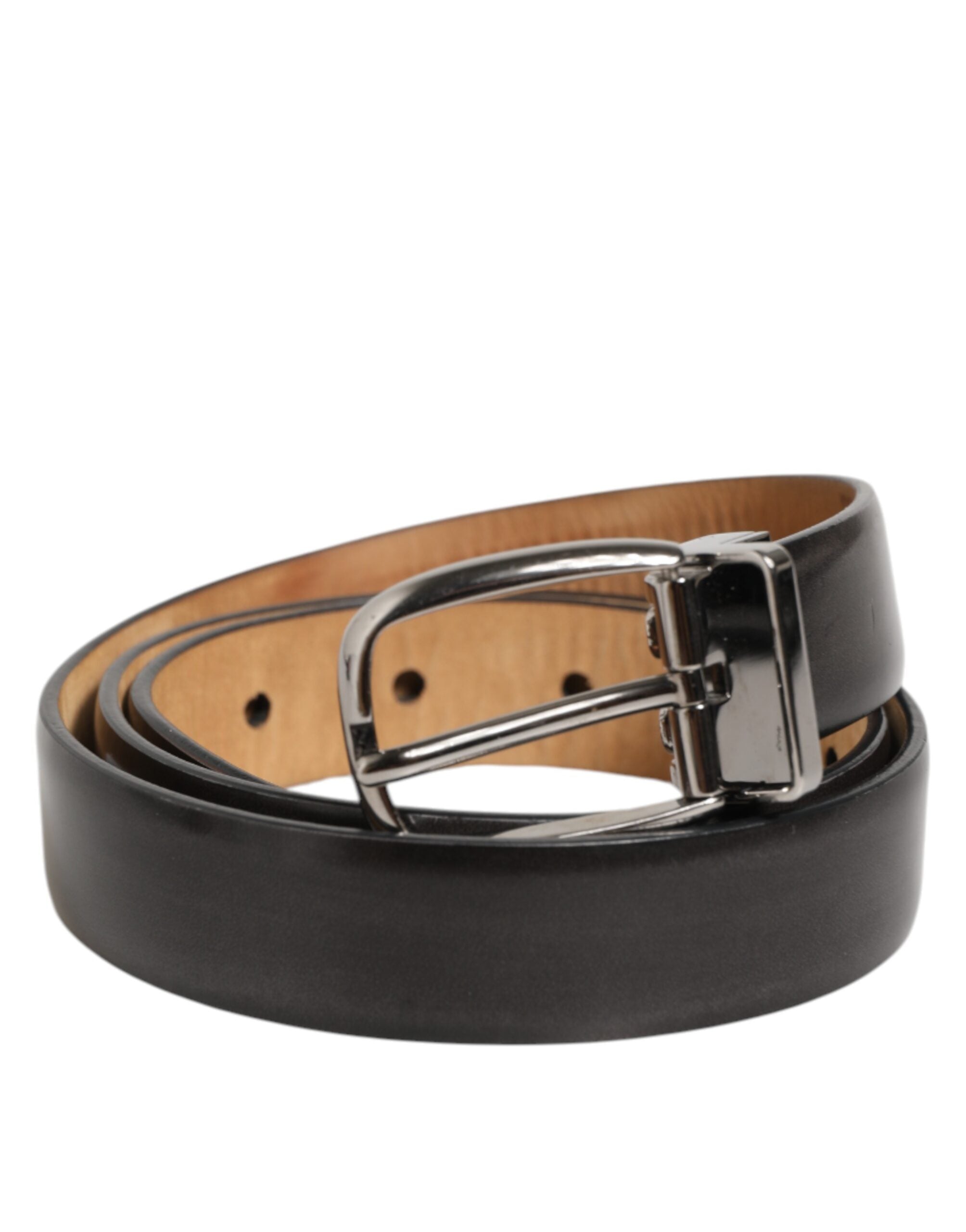Dolce & Gabbana Black Classic Leather Silver-Tone Buckle Belt Dolce & Gabbana