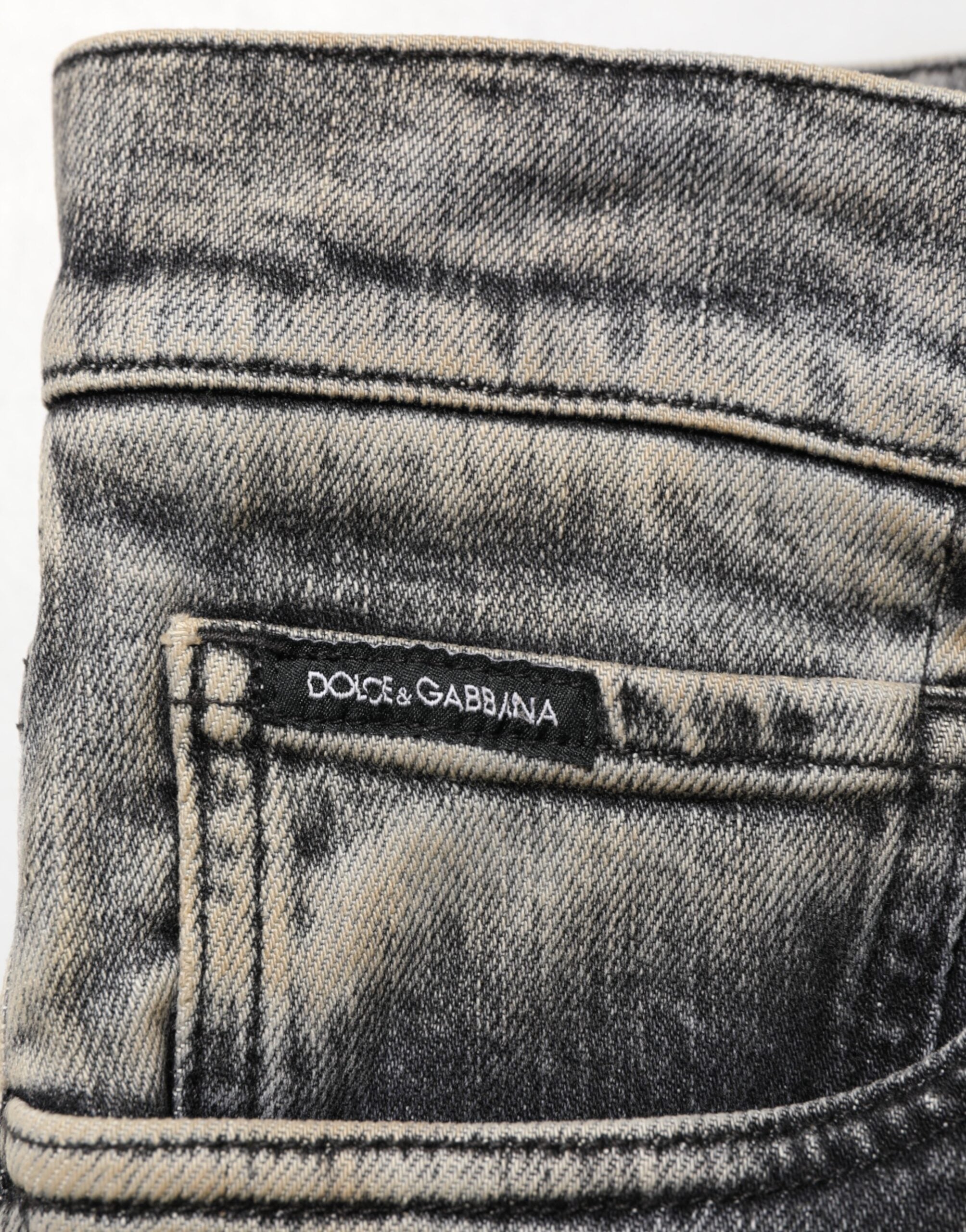 Dolce & Gabbana Gray Cotton Stretch Slim Fit Men Denim Jeans Dolce & Gabbana