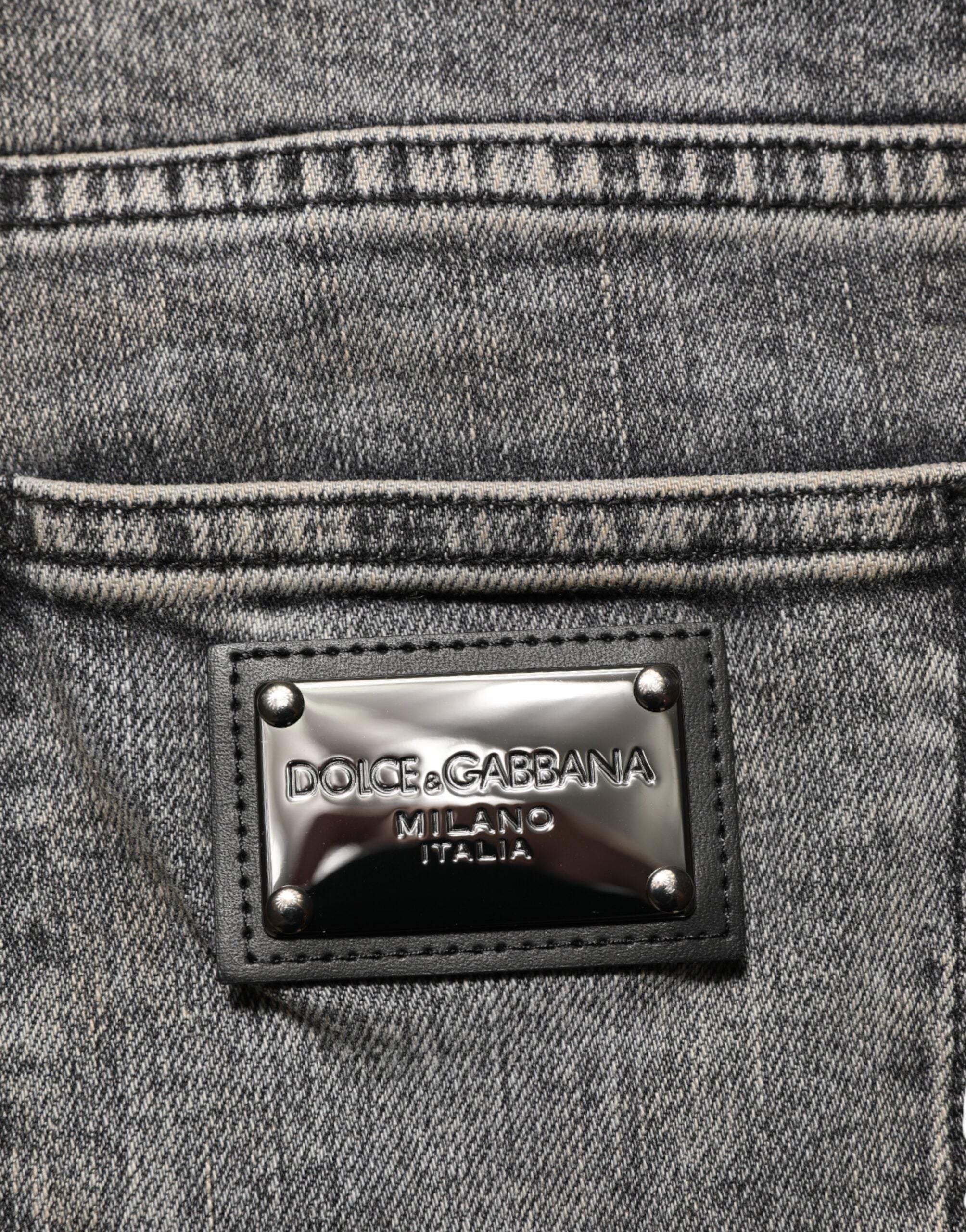 Dolce & Gabbana Gray Cotton Stretch Slim Fit Men Denim Jeans Dolce & Gabbana