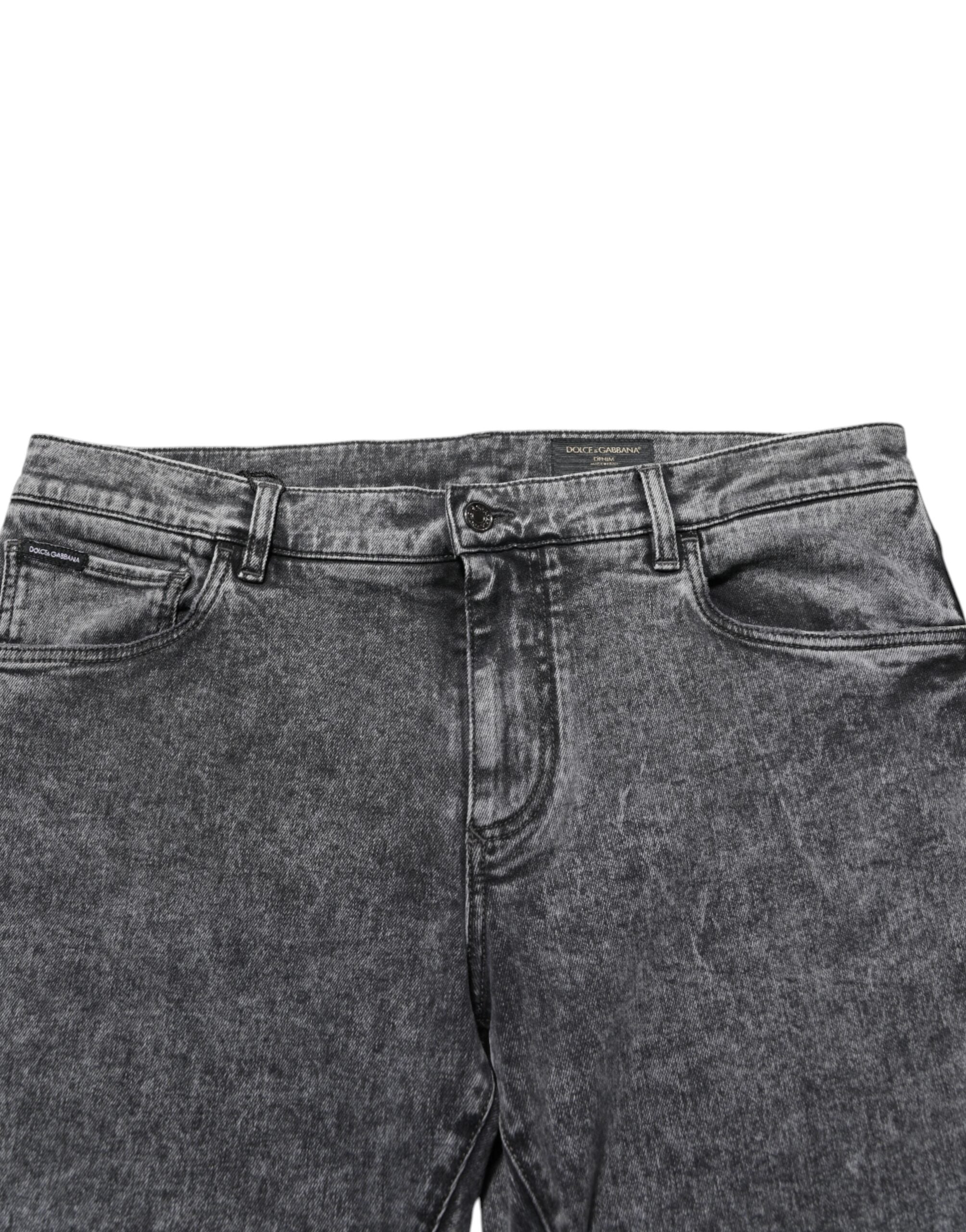 Dolce & Gabbana Gray Cotton Slim Fit Denim Trouser Jeans Dolce & Gabbana