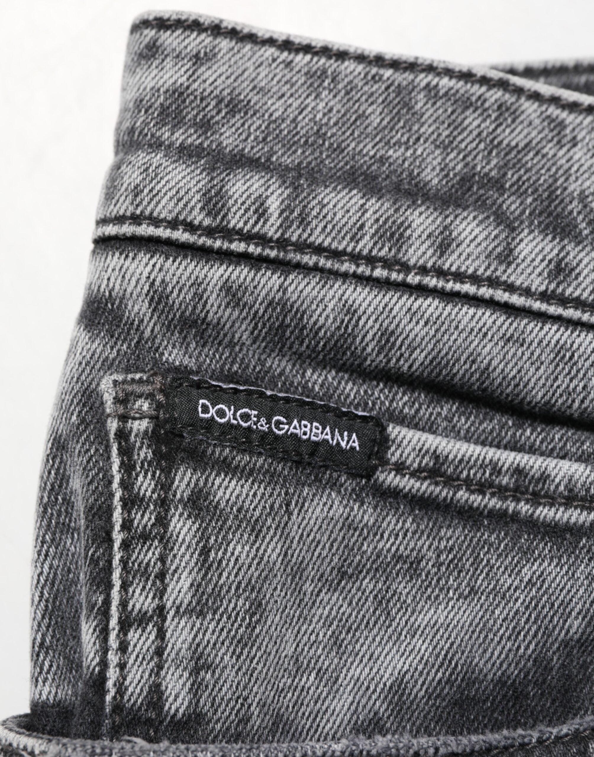 Dolce & Gabbana Gray Cotton Slim Fit Denim Trouser Jeans Dolce & Gabbana