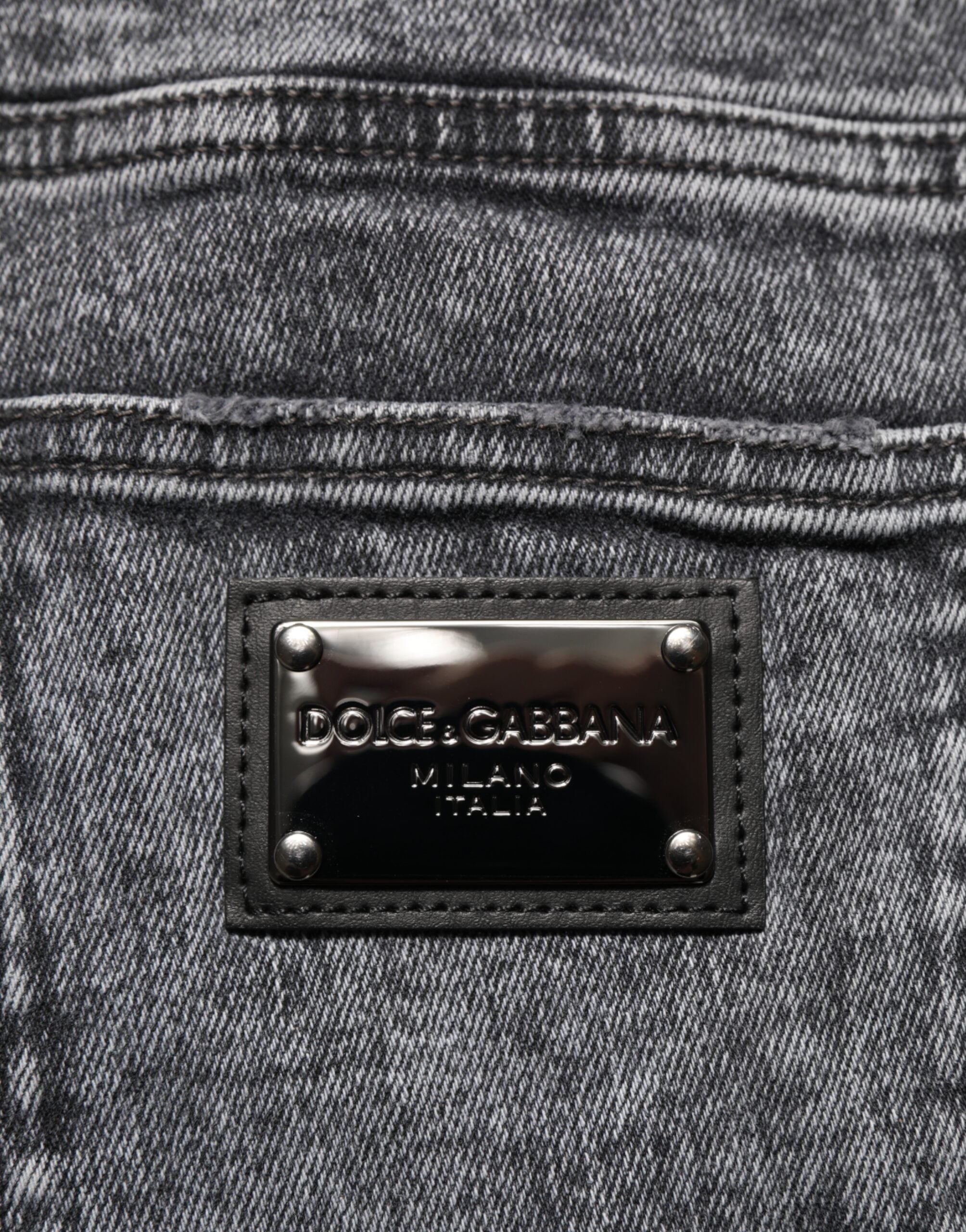 Dolce & Gabbana Gray Cotton Slim Fit Denim Trouser Jeans Dolce & Gabbana