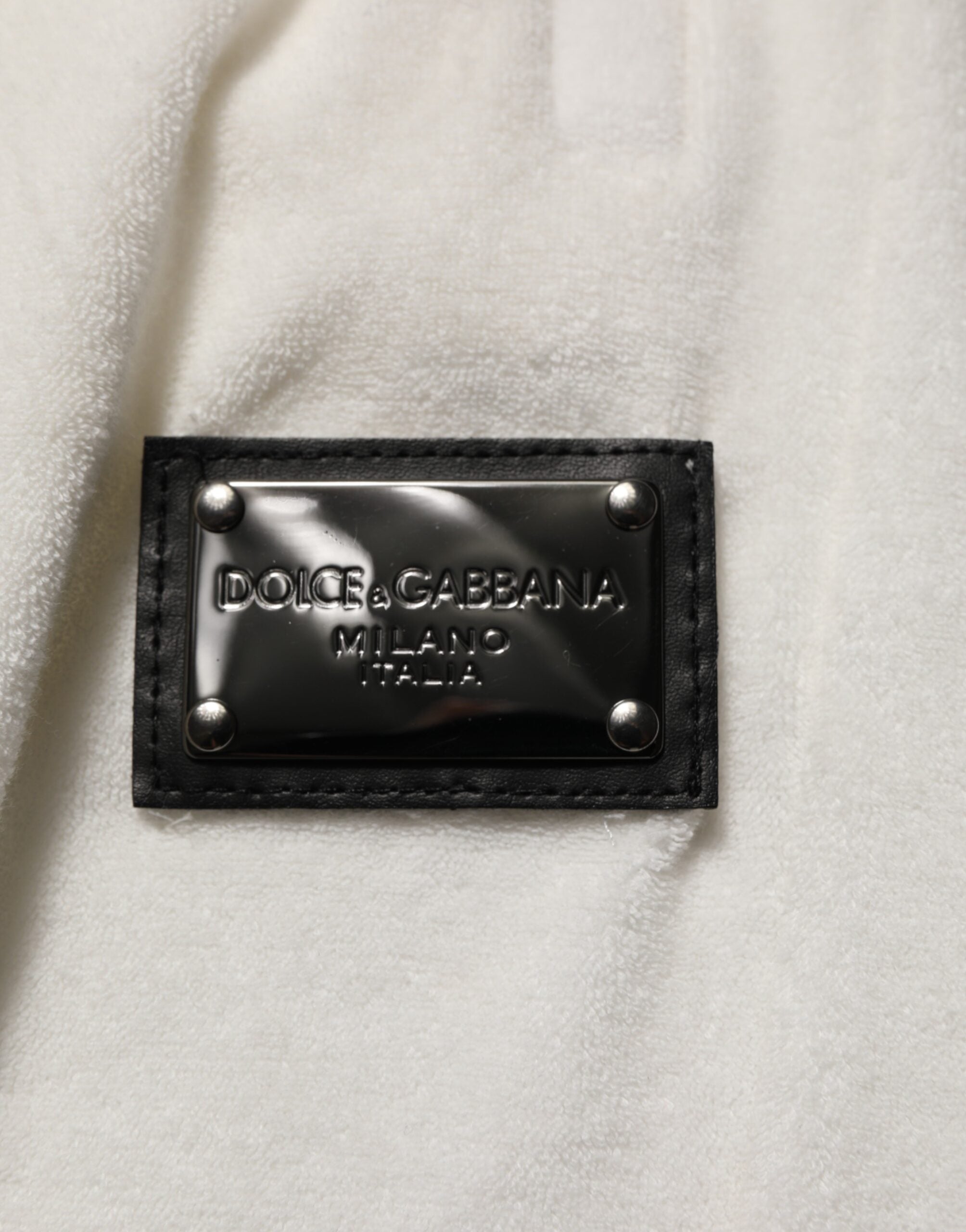 Dolce & Gabbana White Cotton Logo Plaque Men Bermuda Shorts Dolce & Gabbana