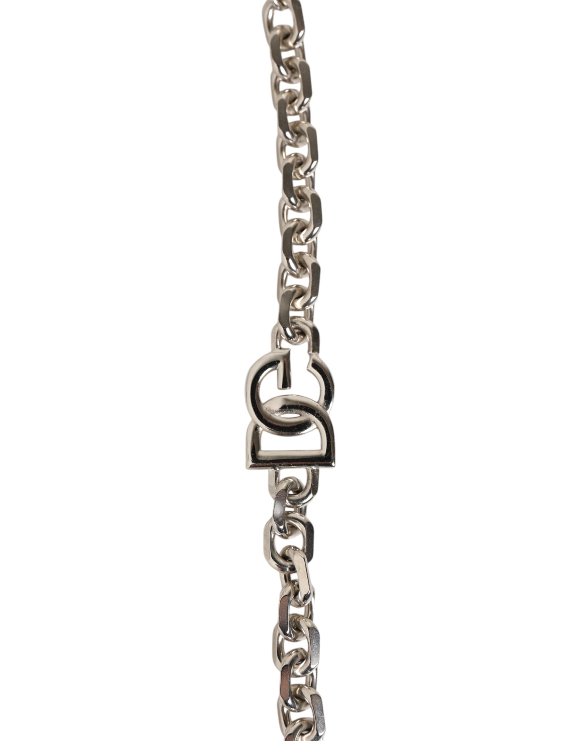 Dolce & Gabbana Black Leather Pearl Chain Bag Accessory Shoulder Strap Dolce & Gabbana