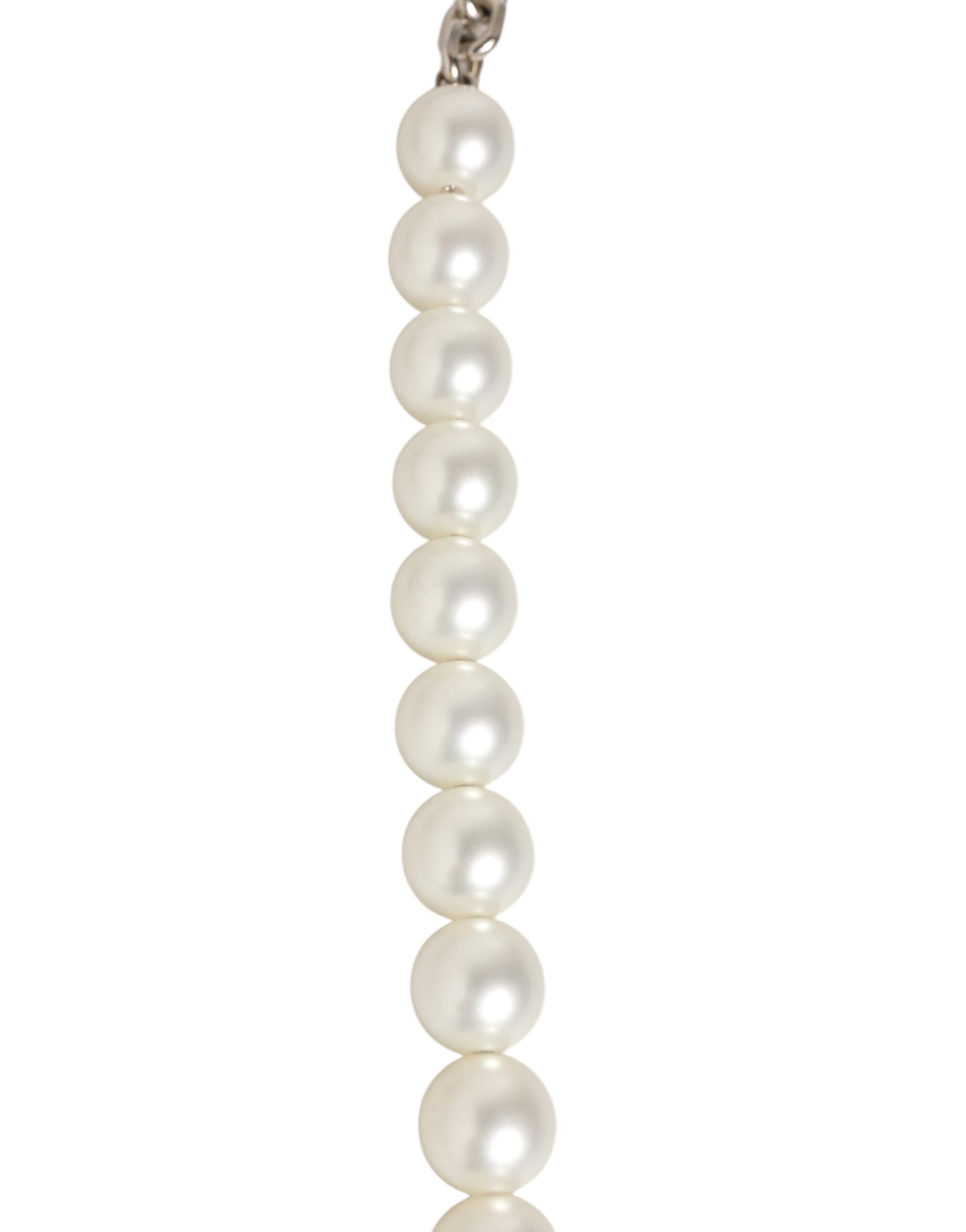 Dolce & Gabbana Black Leather Pearl Chain Bag Accessory Shoulder Strap Dolce & Gabbana