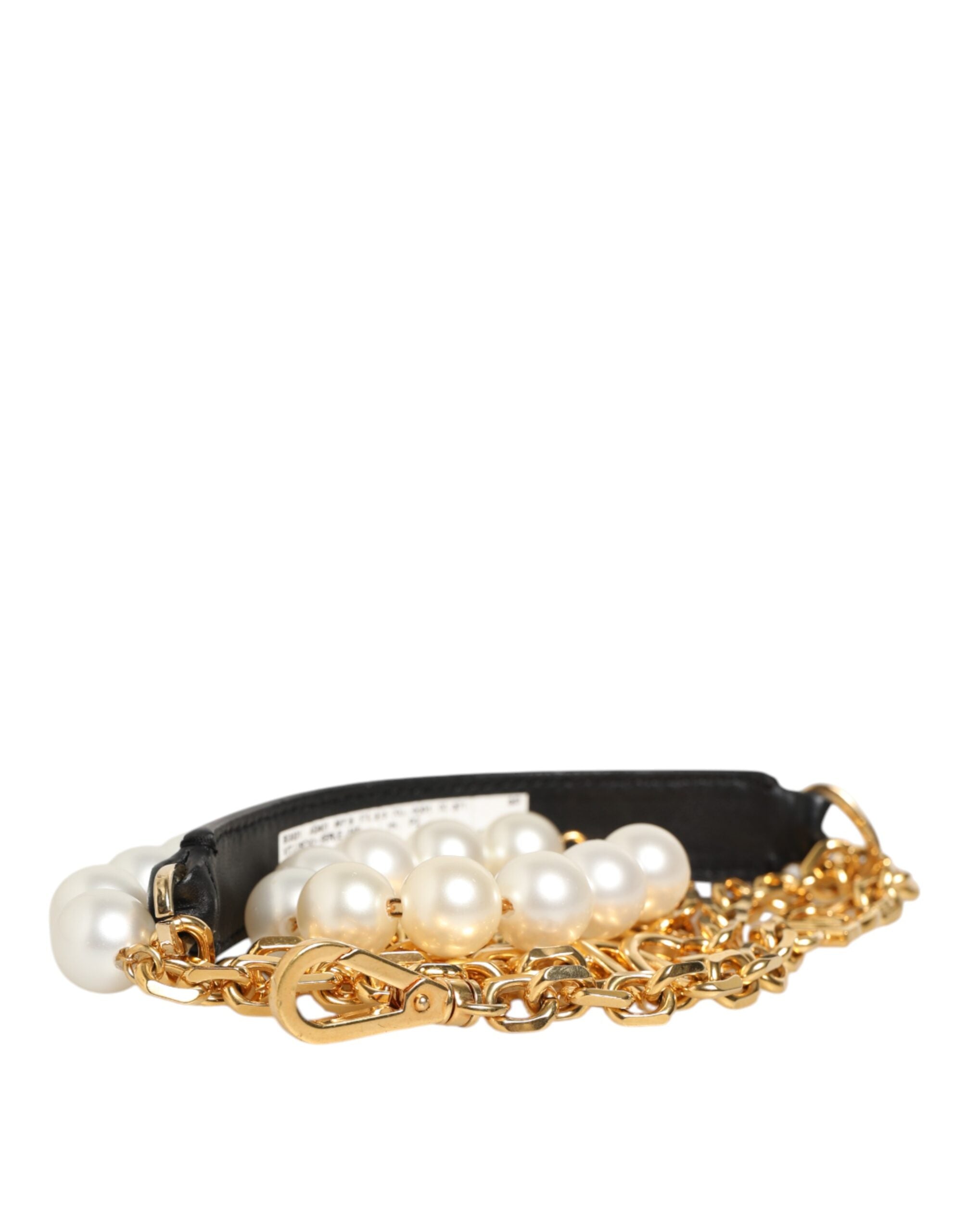 Dolce & Gabbana Black Leather Gold Chain Bag Accessory Shoulder Strap Dolce & Gabbana