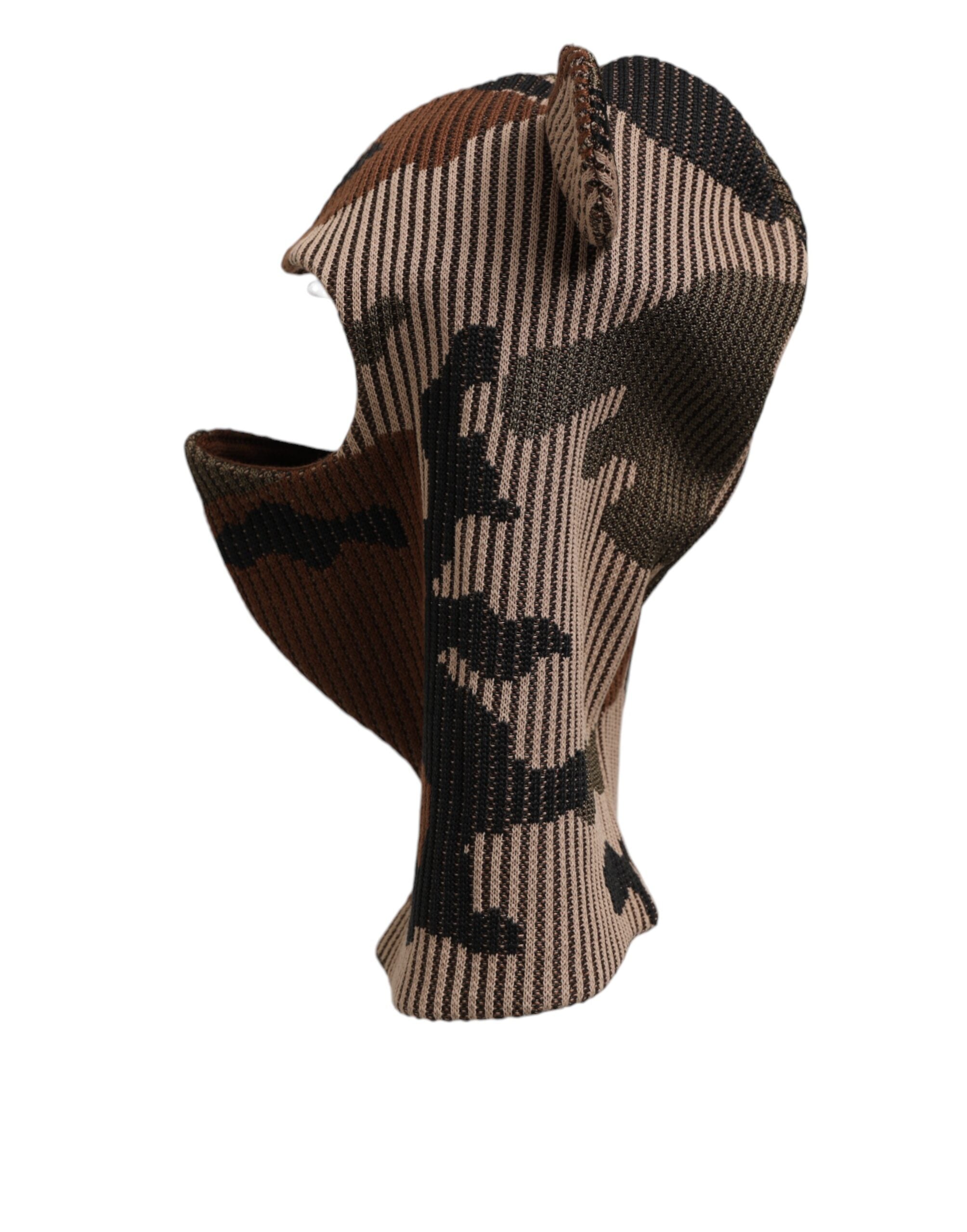 Dolce & Gabbana Multicolor Camouflage Balaclava Mask Men Cap One Size Hat Dolce & Gabbana