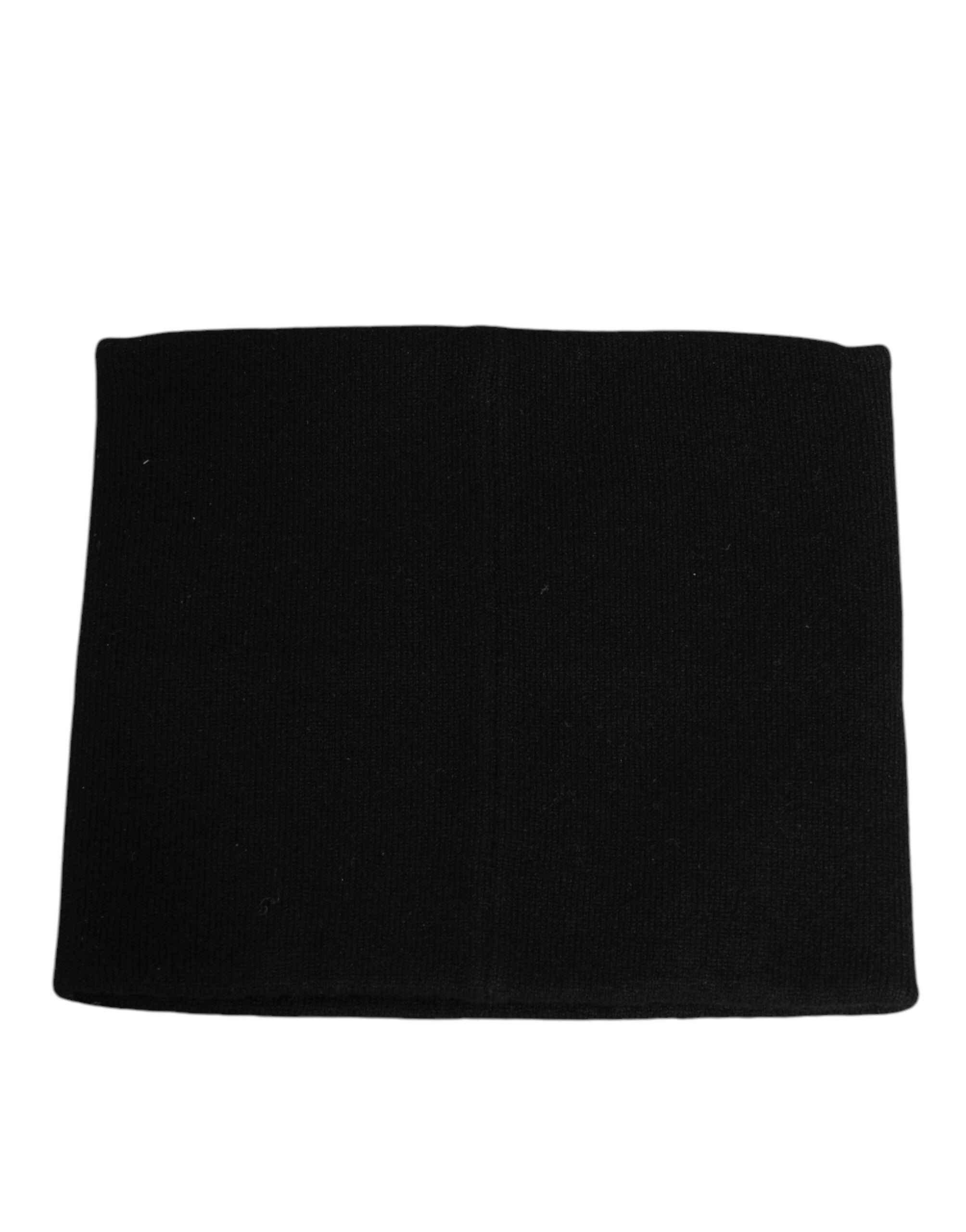 Dolce & Gabbana Black D&G Logo Cashmere Knitted Men One Size Scarf Dolce & Gabbana