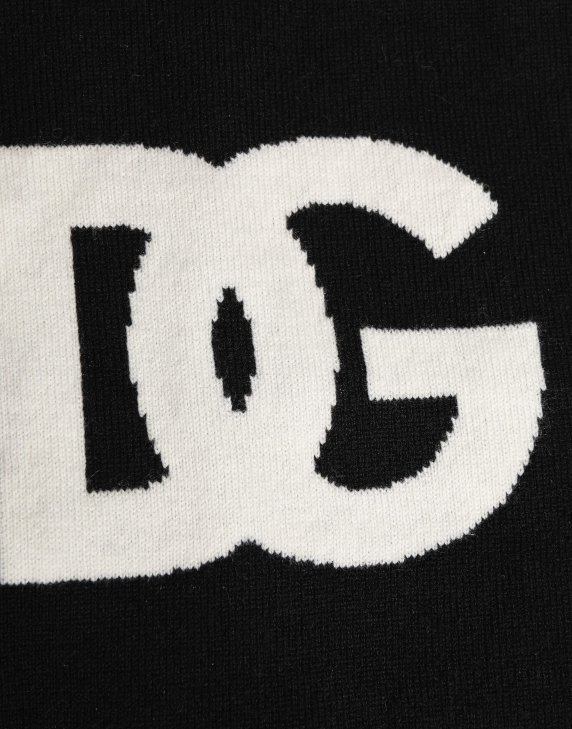 Dolce & Gabbana Black D&G Logo Cashmere Knitted Men One Size Scarf Dolce & Gabbana