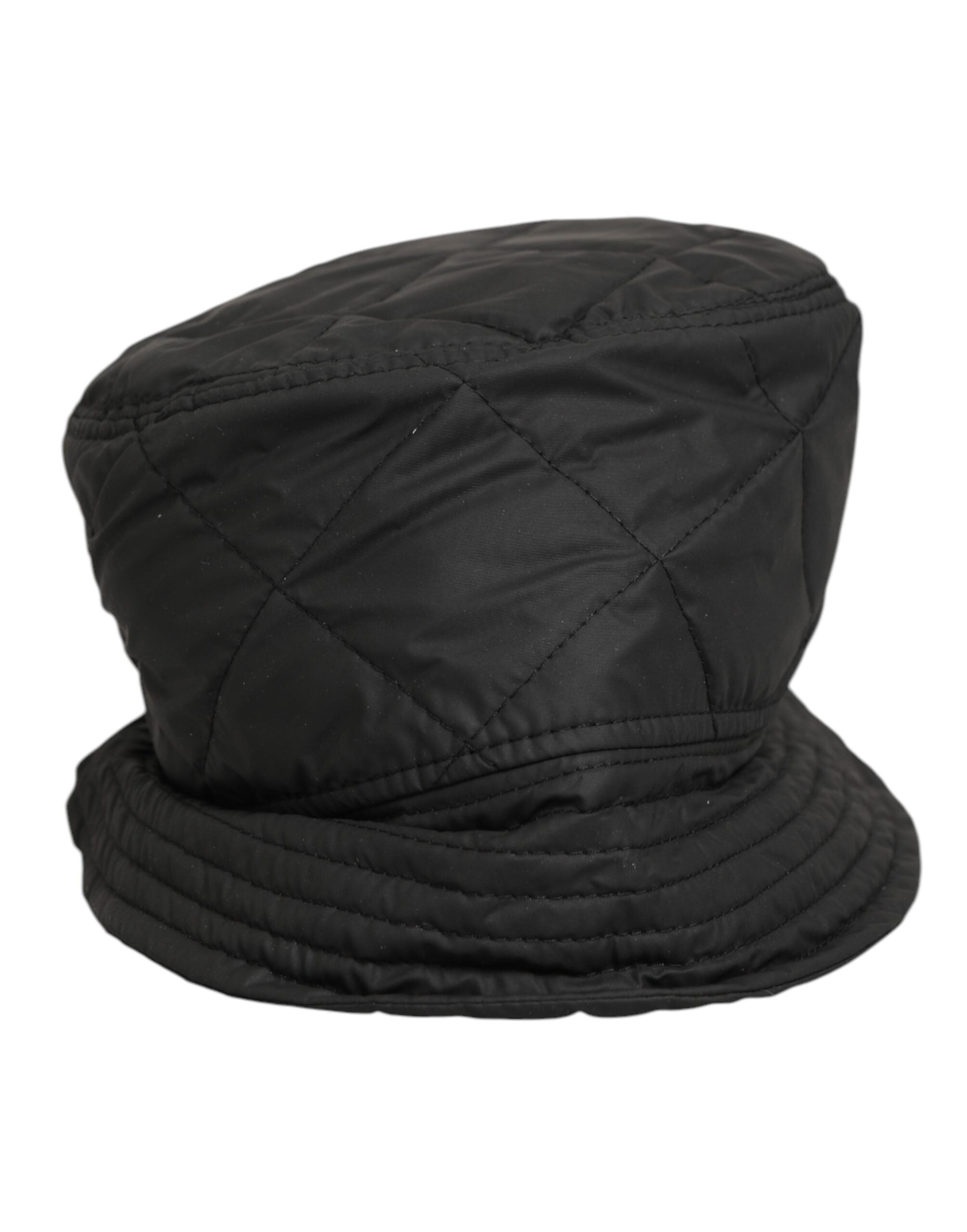 Dolce & Gabbana Black Nylon Quilted Bucket Men Capello Hat Dolce & Gabbana