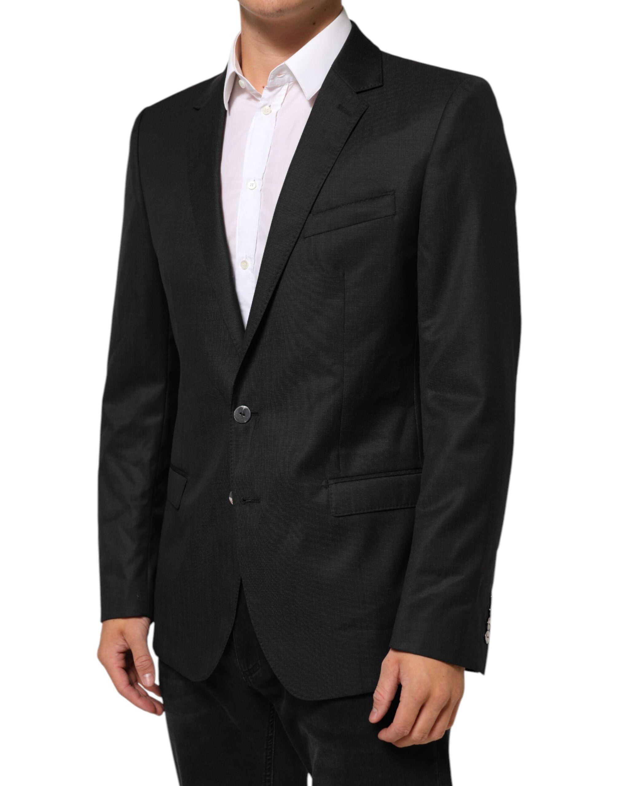Dolce & Gabbana Black Single Breasted Men Coat MARTINI Blazer Dolce & Gabbana