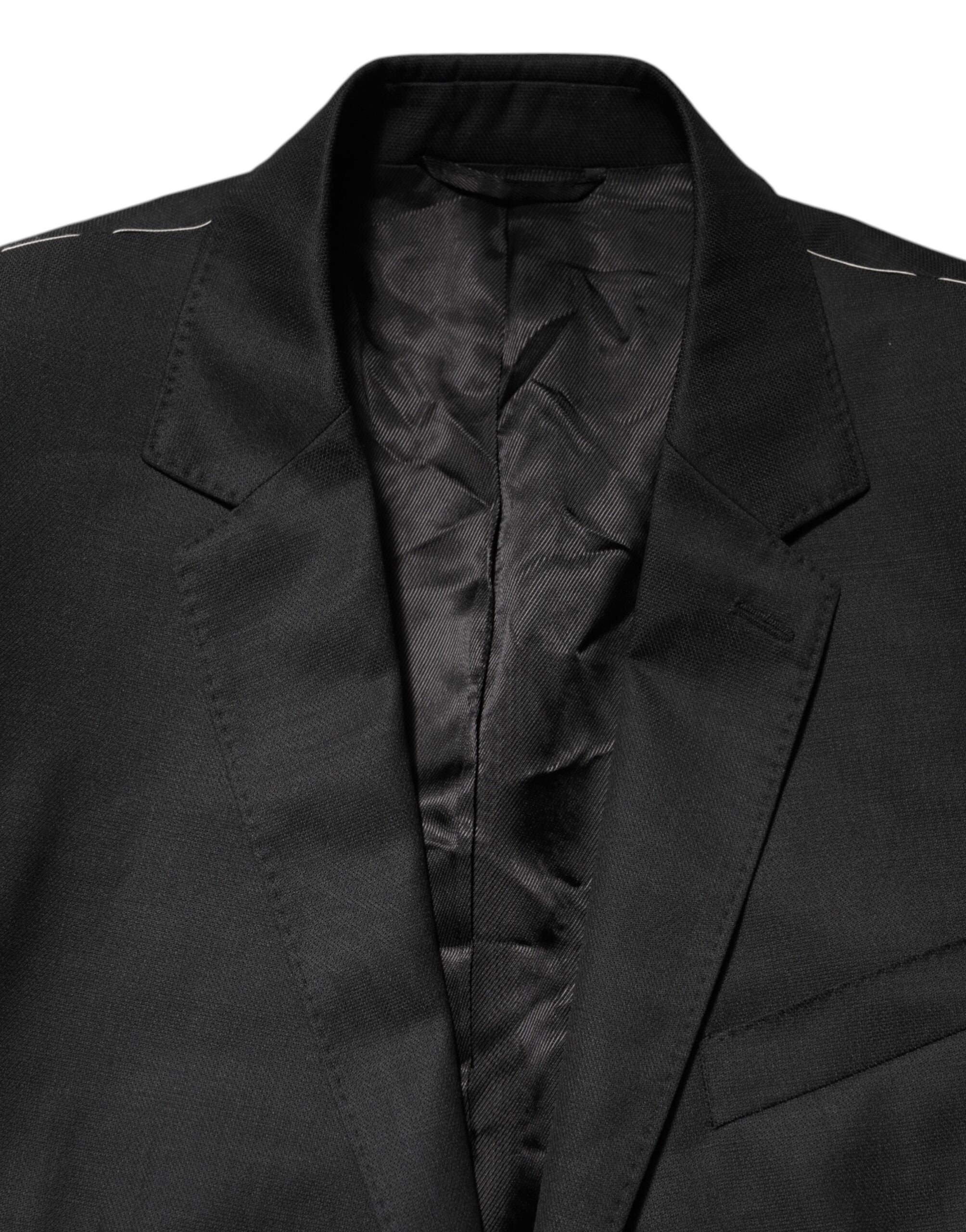 Dolce & Gabbana Black Single Breasted Men Coat MARTINI Blazer Dolce & Gabbana