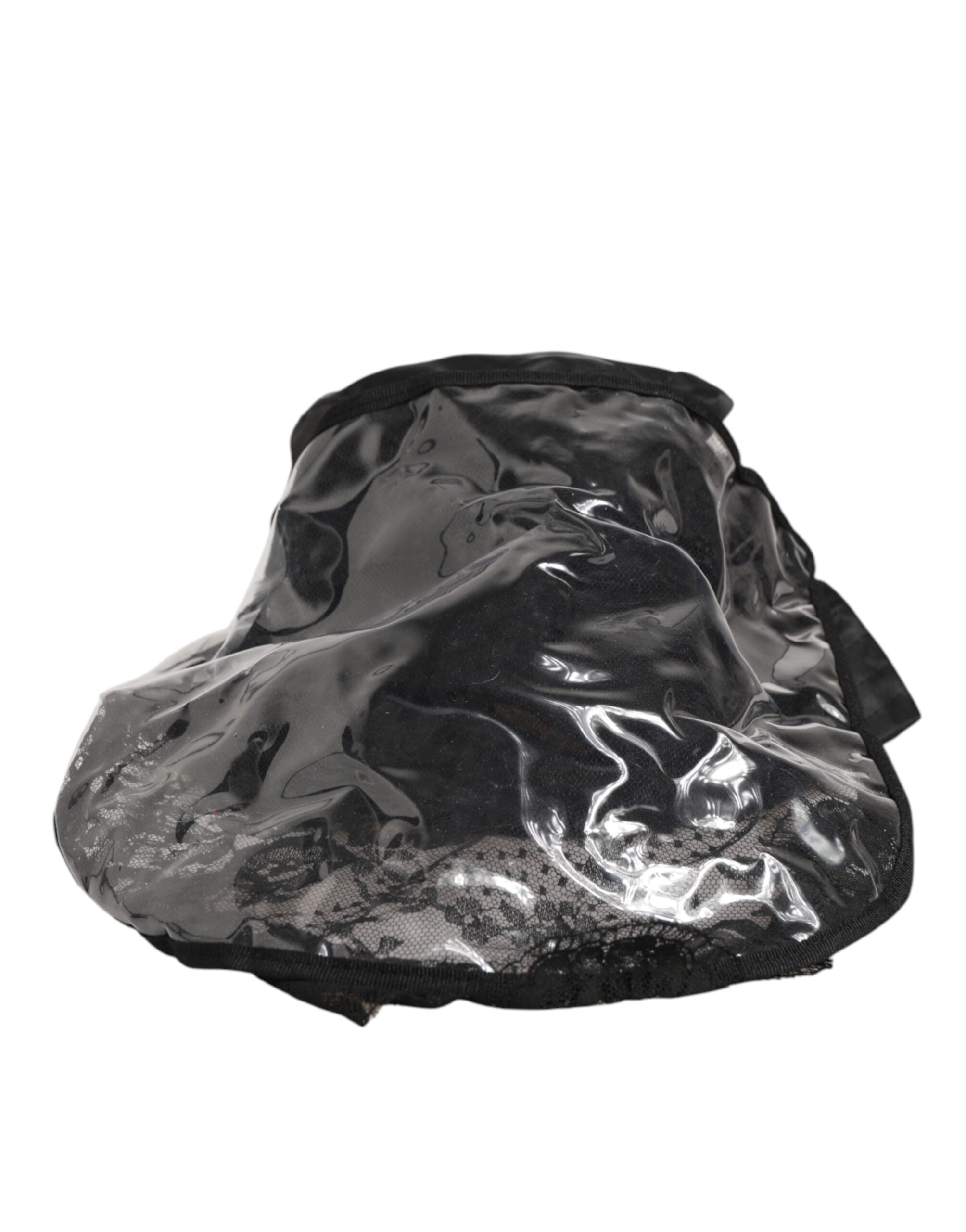 Dolce & Gabbana Black PVC Wide Brim Men Bucket Capello Hat Dolce & Gabbana