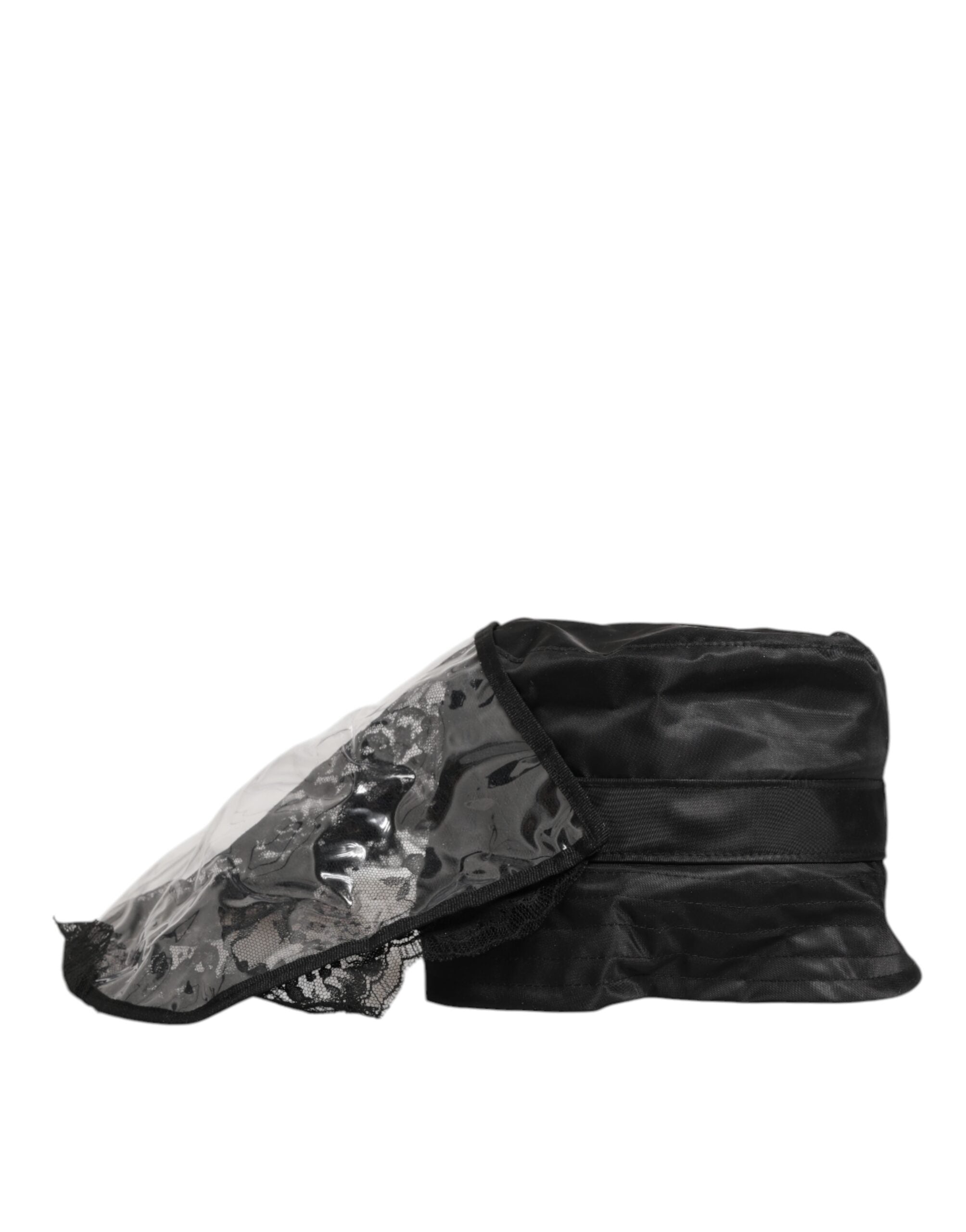 Dolce & Gabbana Black PVC Wide Brim Men Bucket Capello Hat Dolce & Gabbana