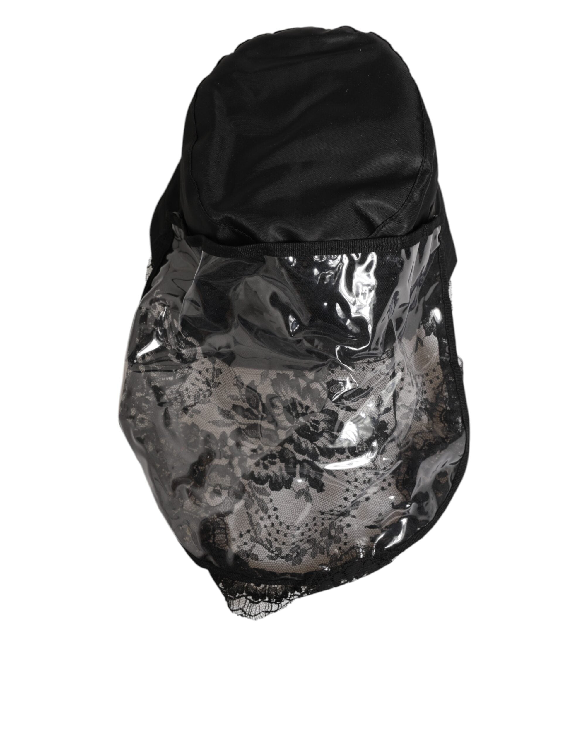 Dolce & Gabbana Black PVC Wide Brim Men Bucket Capello Hat Dolce & Gabbana
