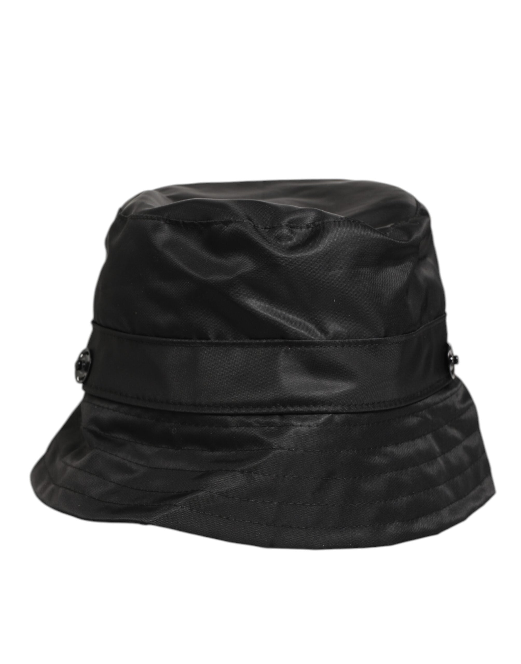 Dolce & Gabbana Black PVC Wide Brim Men Bucket Capello Hat Dolce & Gabbana