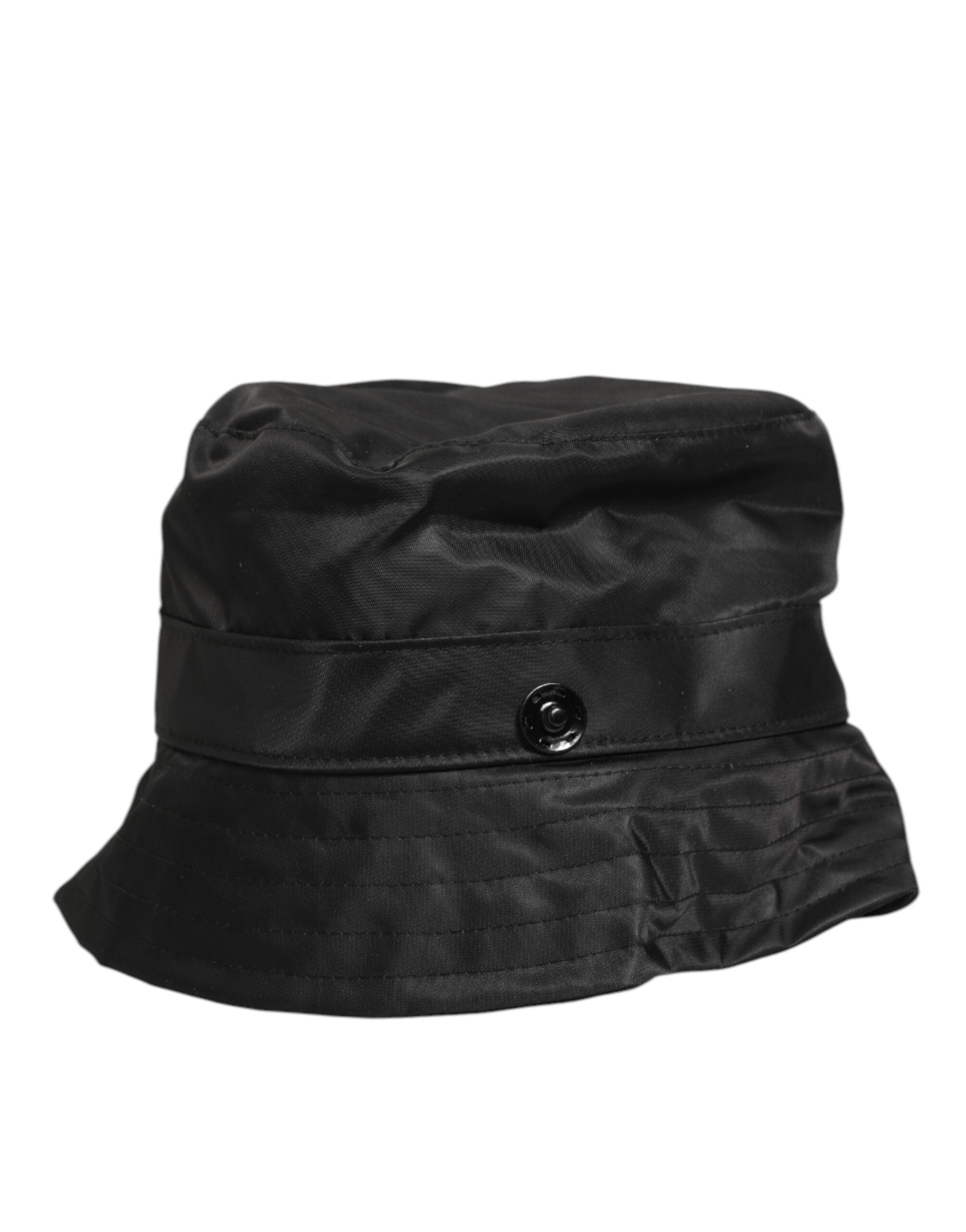 Dolce & Gabbana Black PVC Wide Brim Men Bucket Capello Hat Dolce & Gabbana