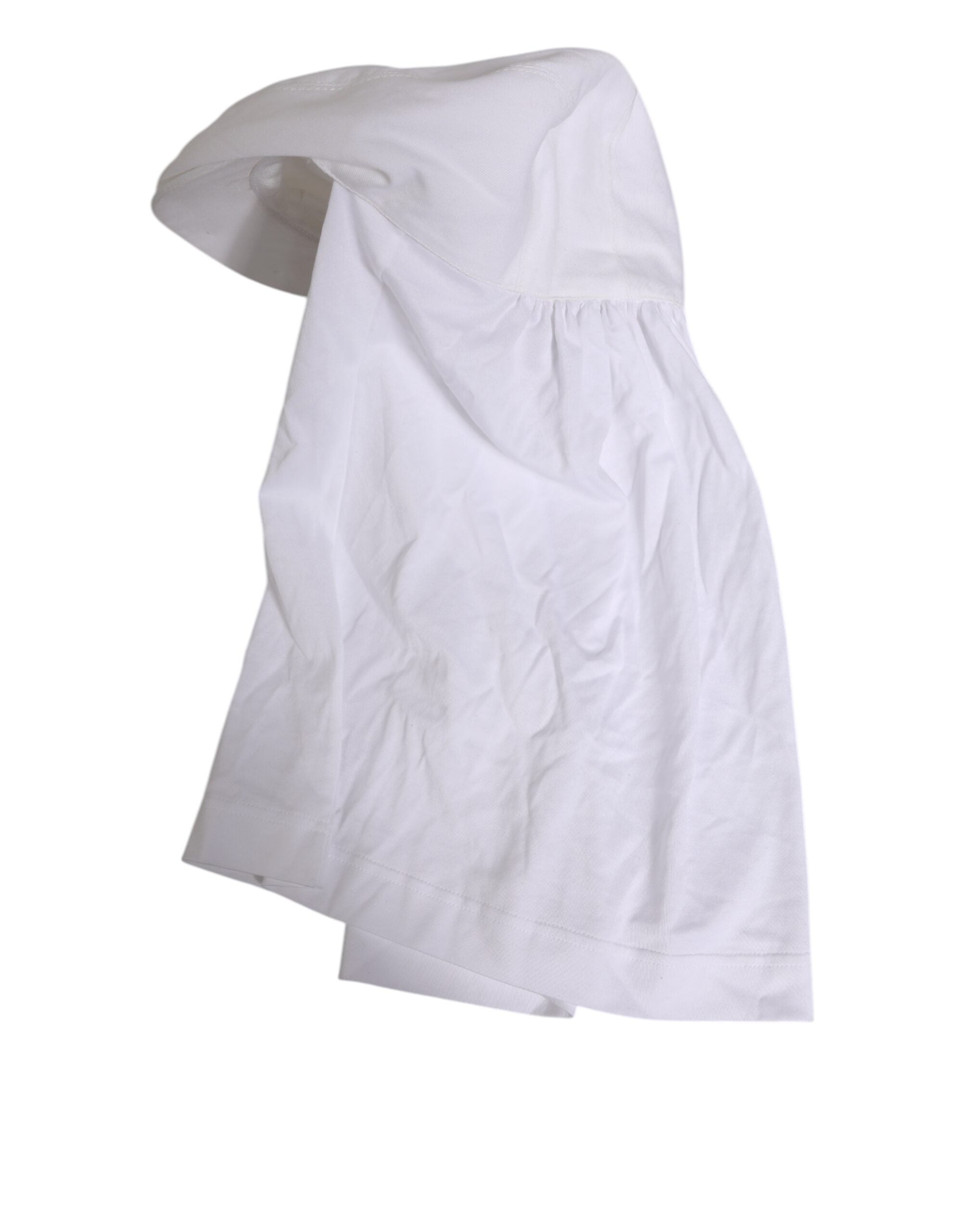 Dolce & Gabbana White Cotton DG Logo Plaque Baseball Balaclava Hat Dolce & Gabbana
