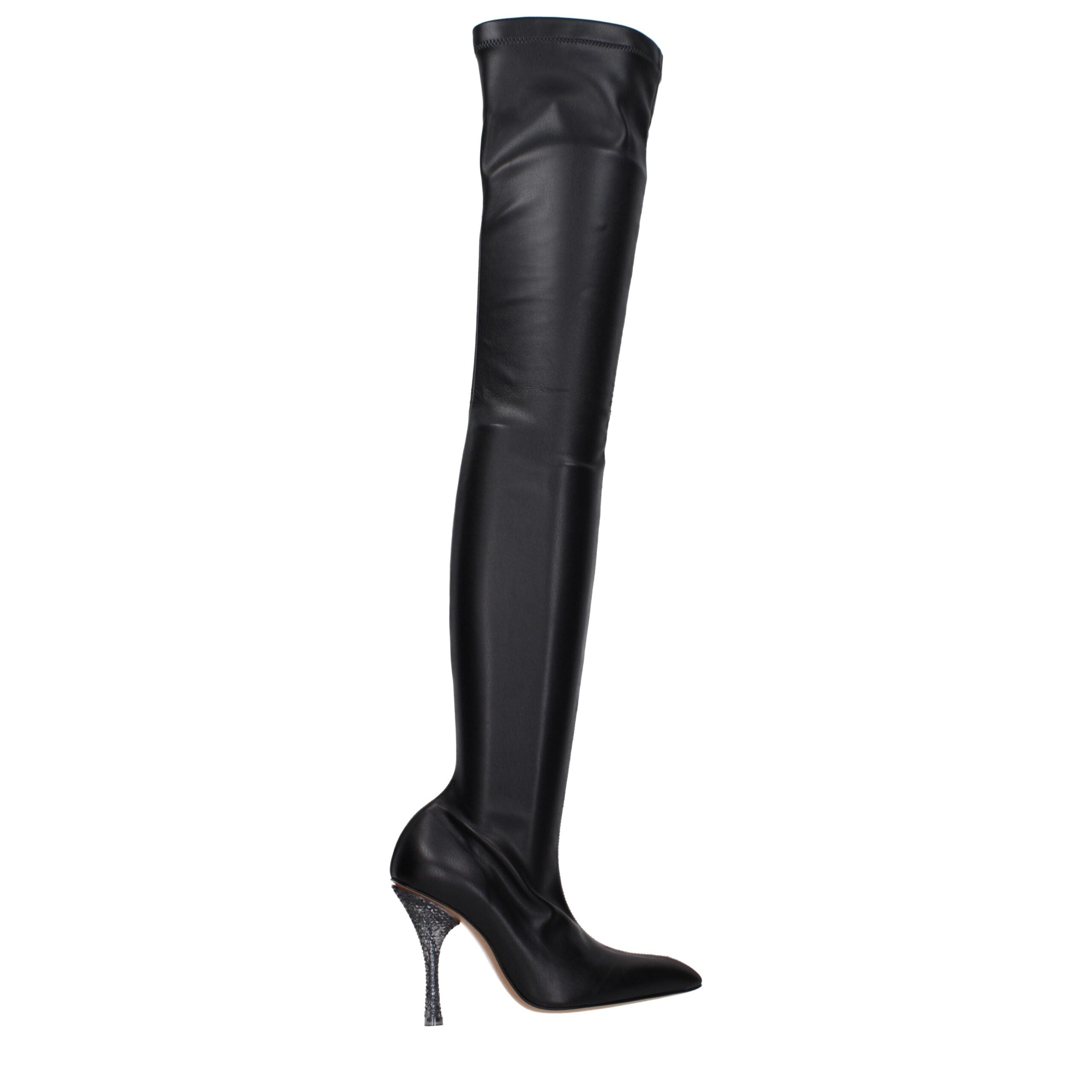 Off-White Black Leather Over The Knee Off-White