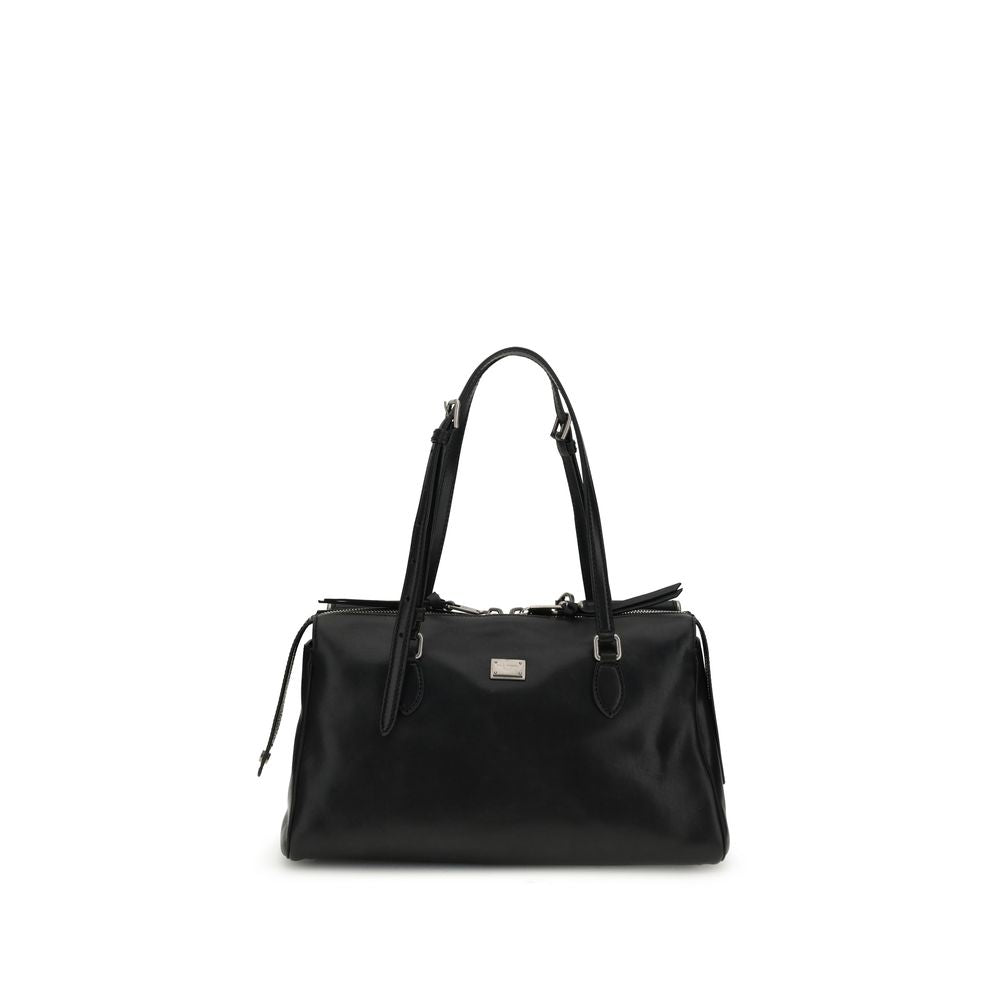 Dolce & Gabbana Black Calf Leather Bos Taurus Shoulder Bag Dolce & Gabbana