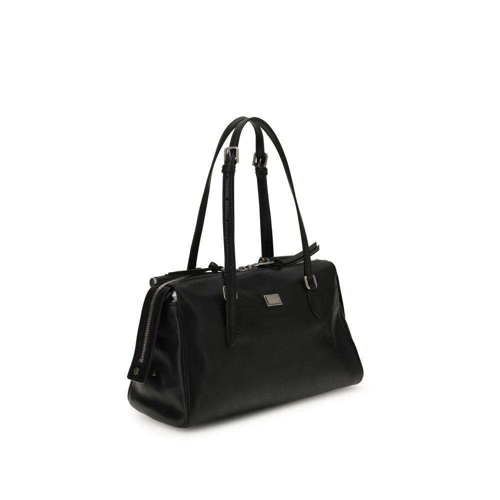 Dolce & Gabbana Black Calf Leather Bos Taurus Shoulder Bag Dolce & Gabbana