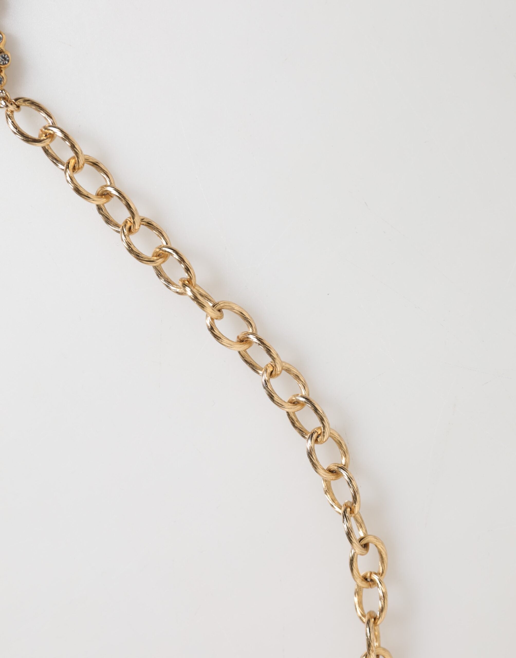 Dolce & Gabbana Gold Crystal Clock Pendant Statement Jewelry Necklace Dolce & Gabbana