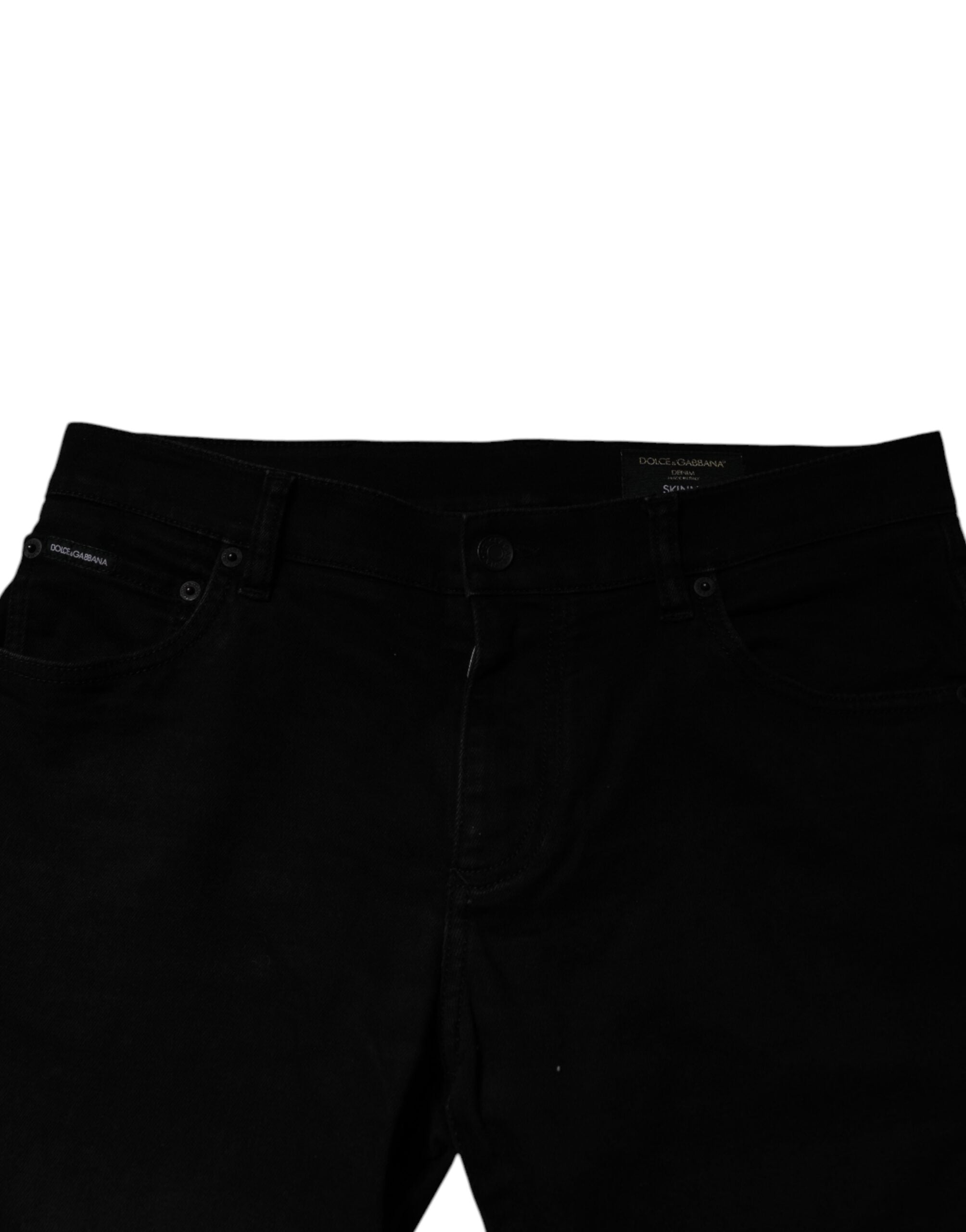 Dolce & Gabbana Black Cotton Stretch Skinny Men Denim Jeans Dolce & Gabbana
