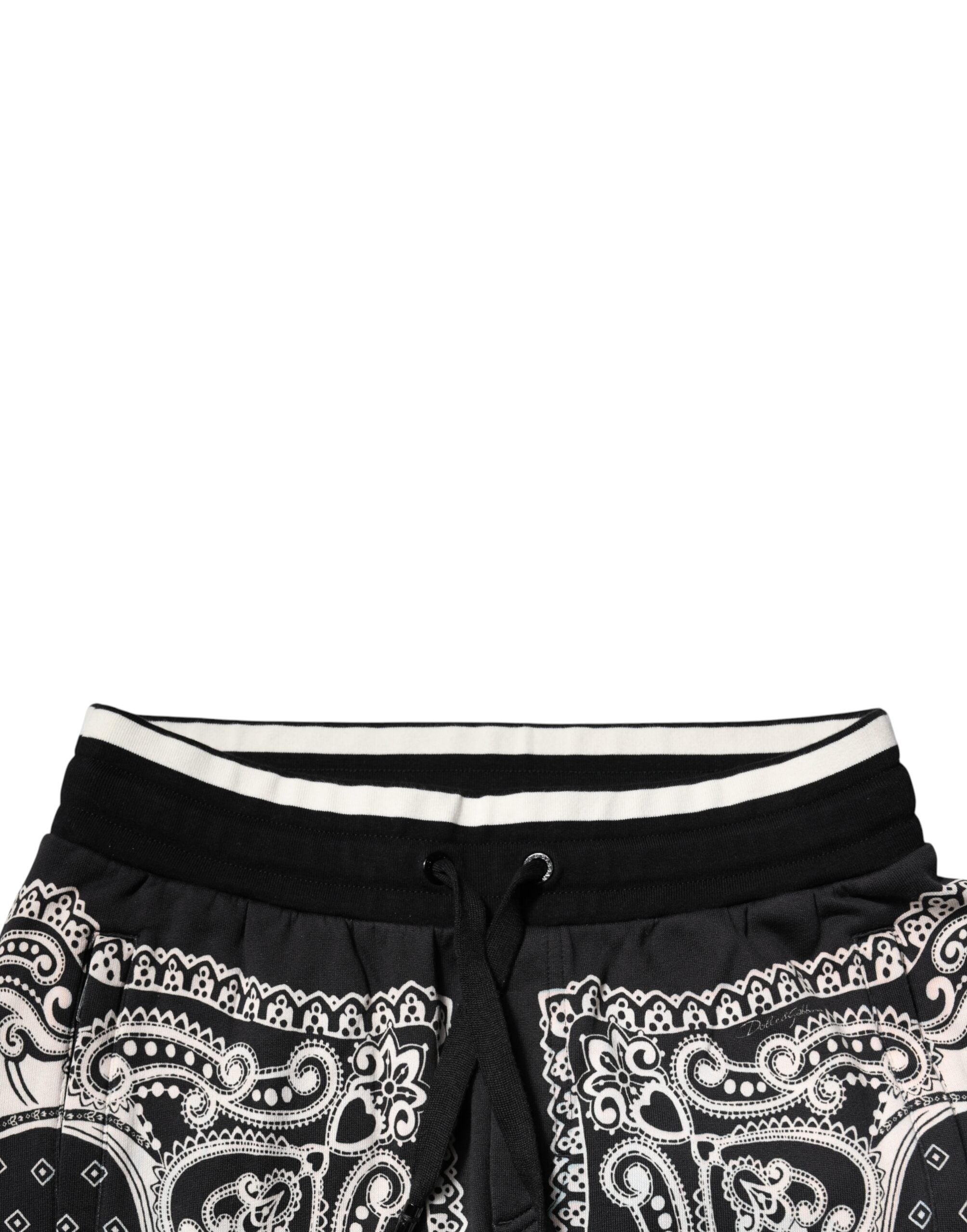Dolce & Gabbana Black Cotton Bandana Jogger Sweatpants Pants Dolce & Gabbana