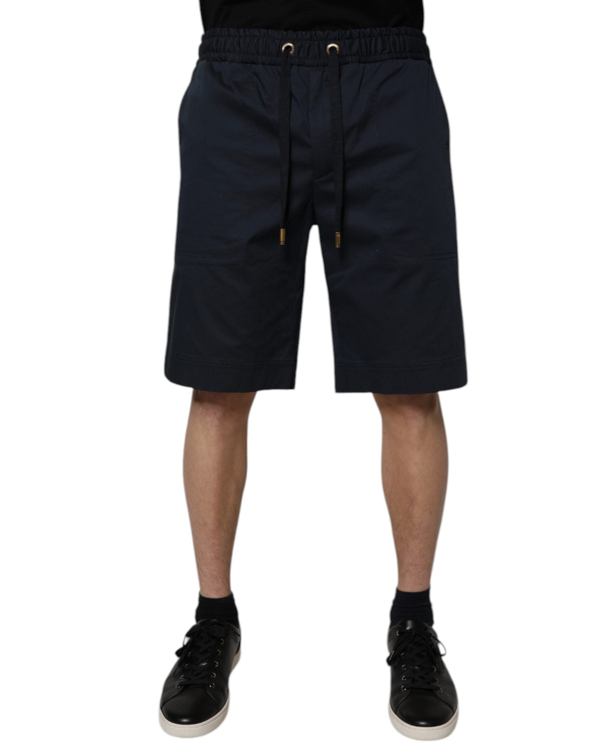 Dolce & Gabbana Navy Blue Cotton Stretch Men Bermuda Shorts Dolce & Gabbana
