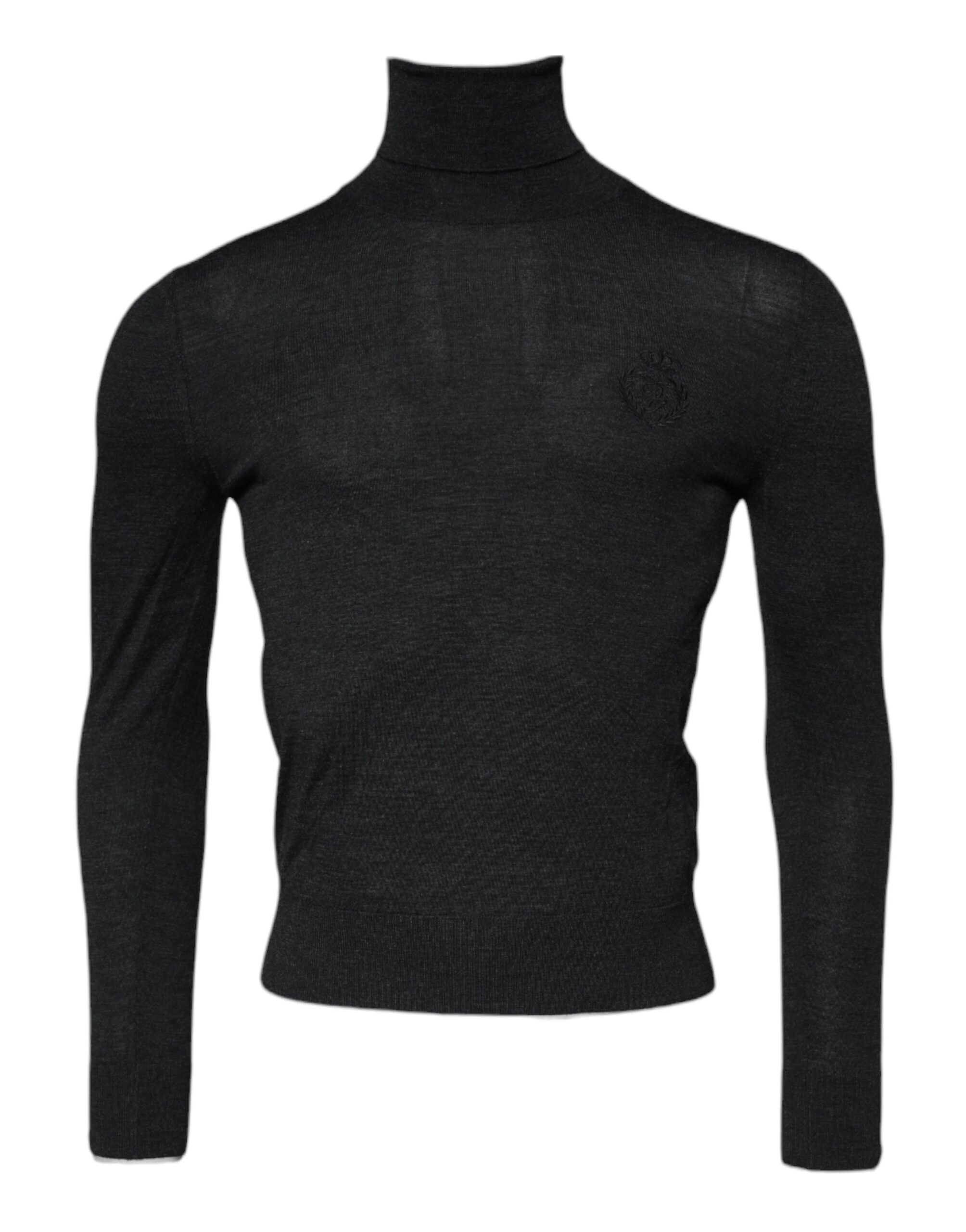 Dolce & Gabbana Black Wool Turtle Neck Men Pullover Sweater Dolce & Gabbana