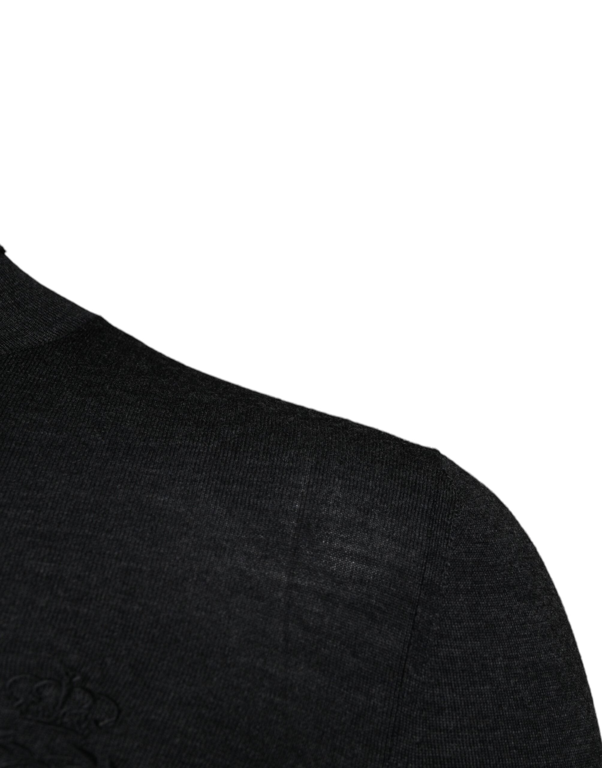 Dolce & Gabbana Black Wool Turtle Neck Men Pullover Sweater Dolce & Gabbana