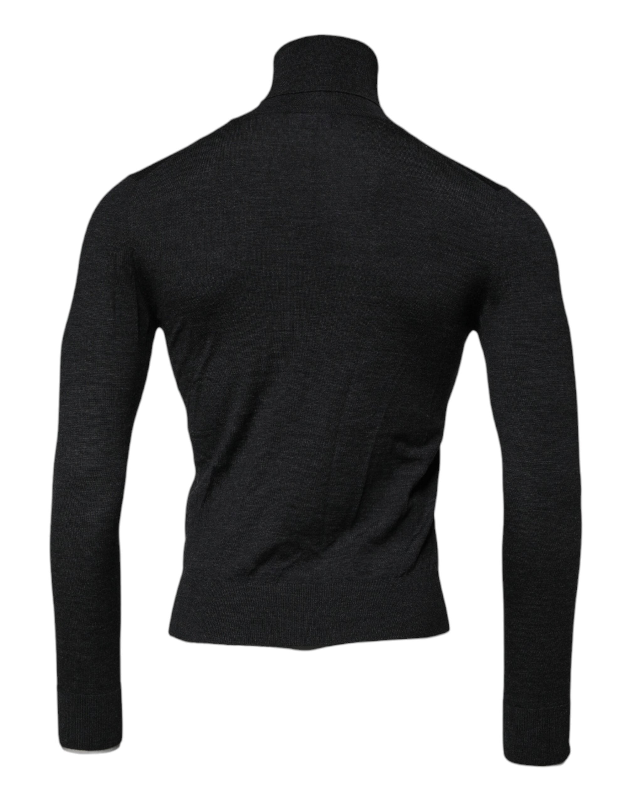Dolce & Gabbana Black Wool Turtle Neck Men Pullover Sweater Dolce & Gabbana