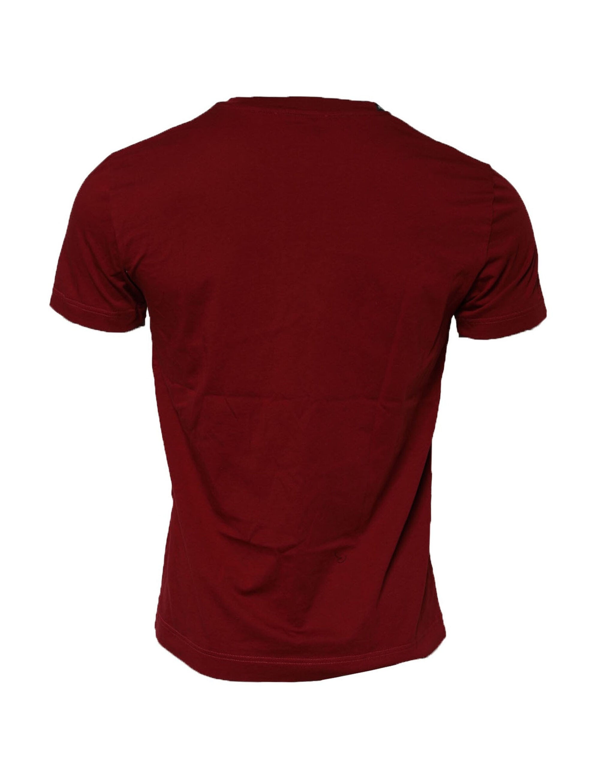 Dolce & Gabbana Maroon Cotton Crew Neck Short Sleeves T-Shirt Dolce & Gabbana