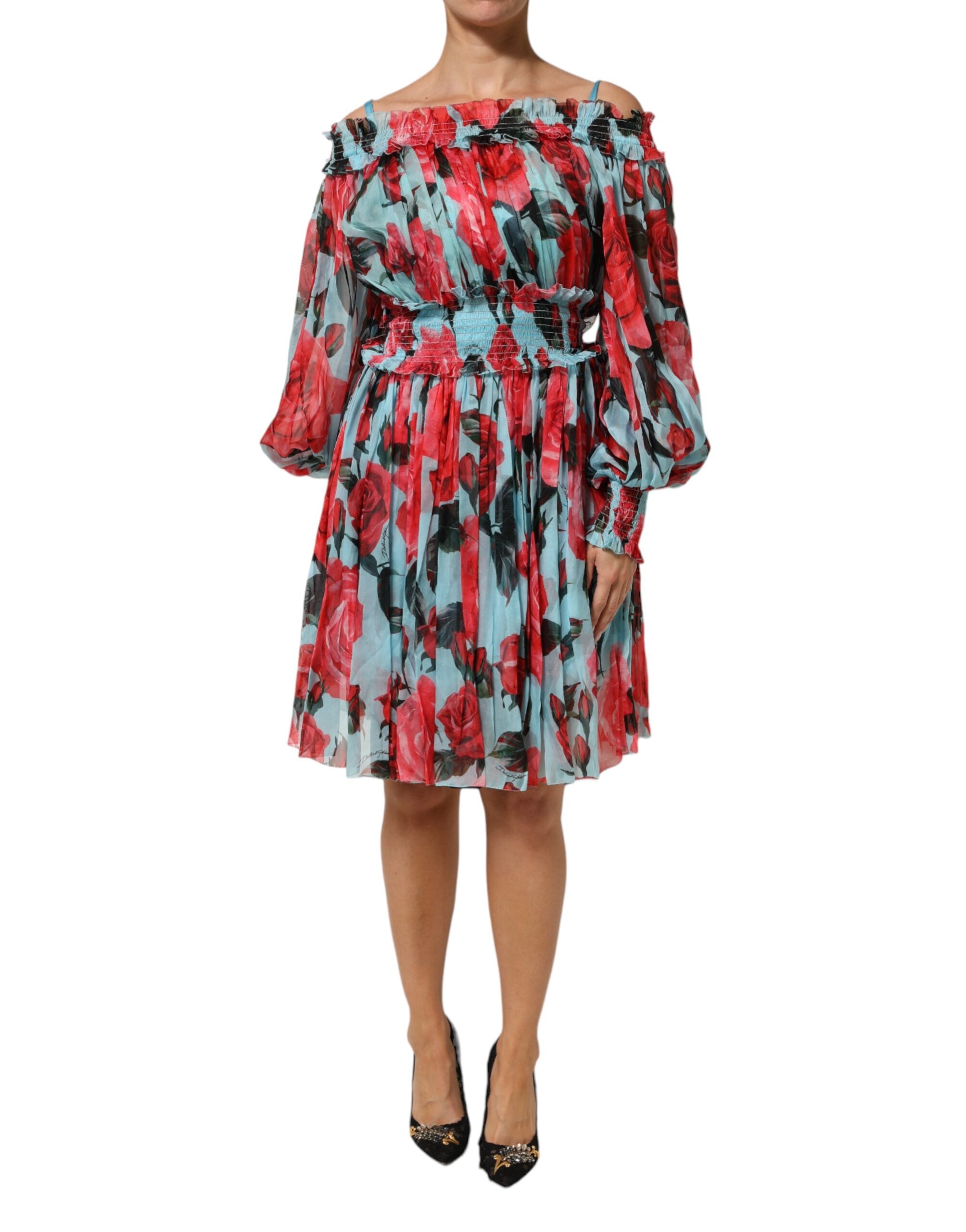 Dolce & Gabbana Multicolor Romantic Floral Silk Chiffon Dress Dolce & Gabbana