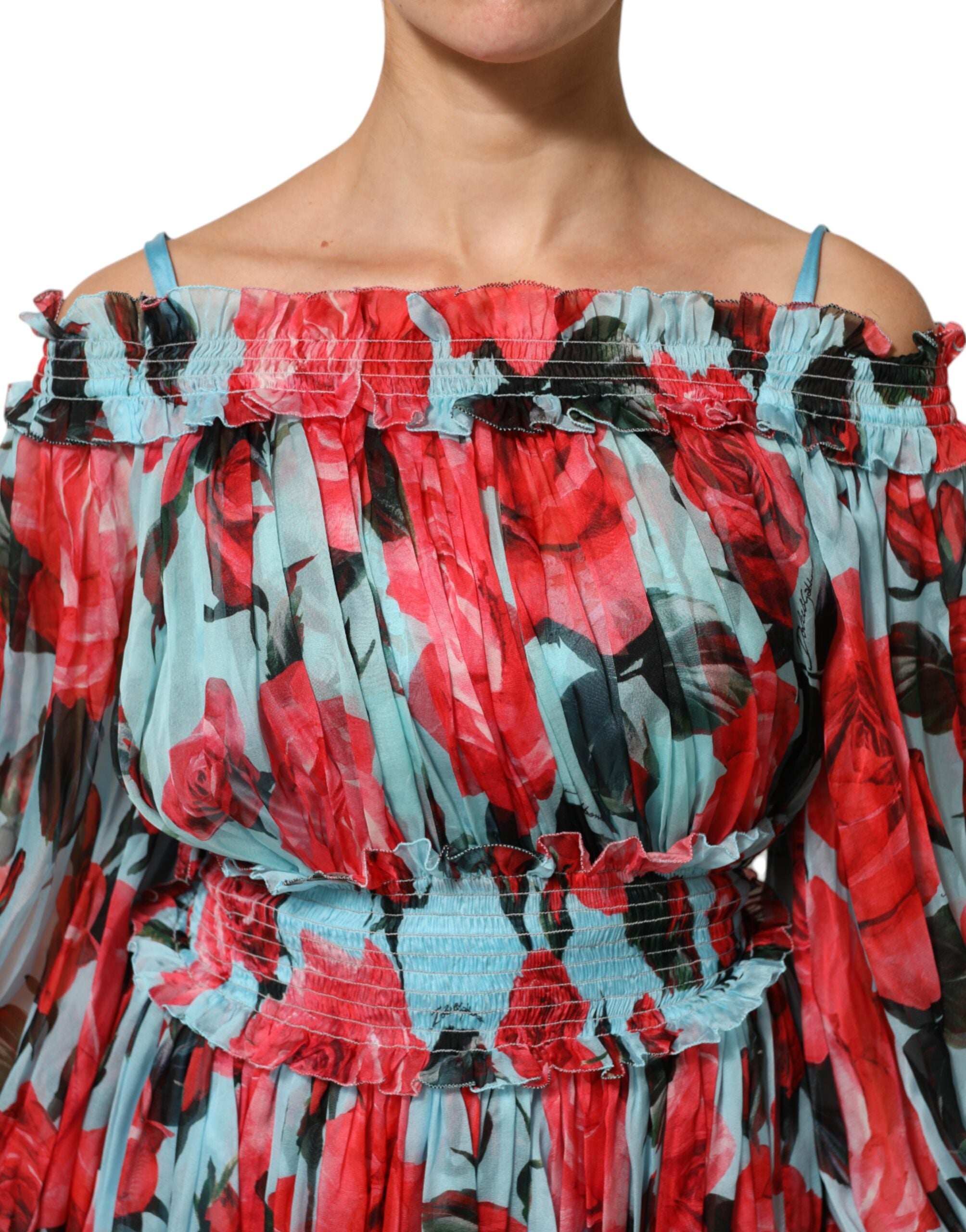 Dolce & Gabbana Multicolor Romantic Floral Silk Chiffon Dress Dolce & Gabbana