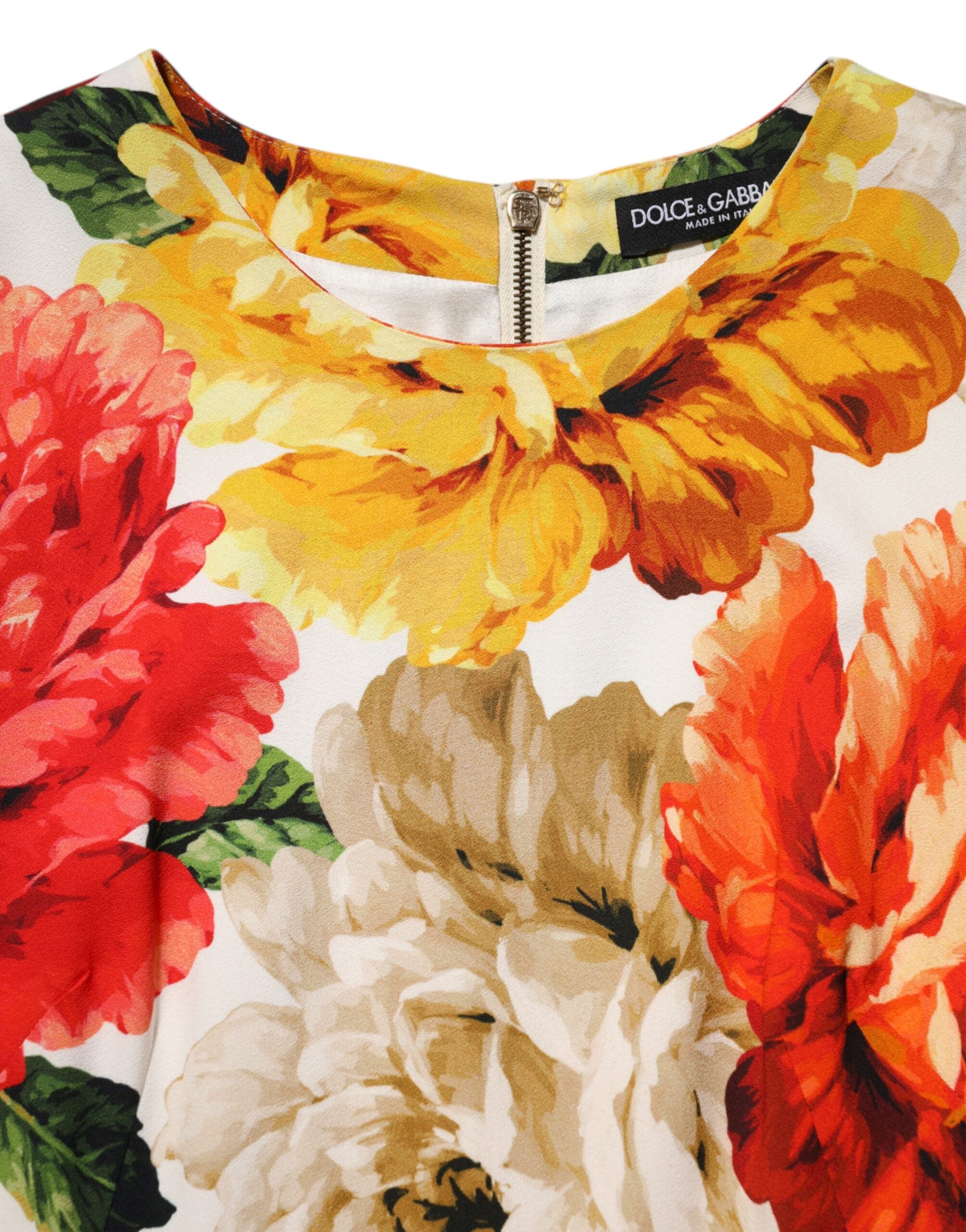 Dolce & Gabbana Multicolor Floral Print Viscose Sheath Dress Dolce & Gabbana