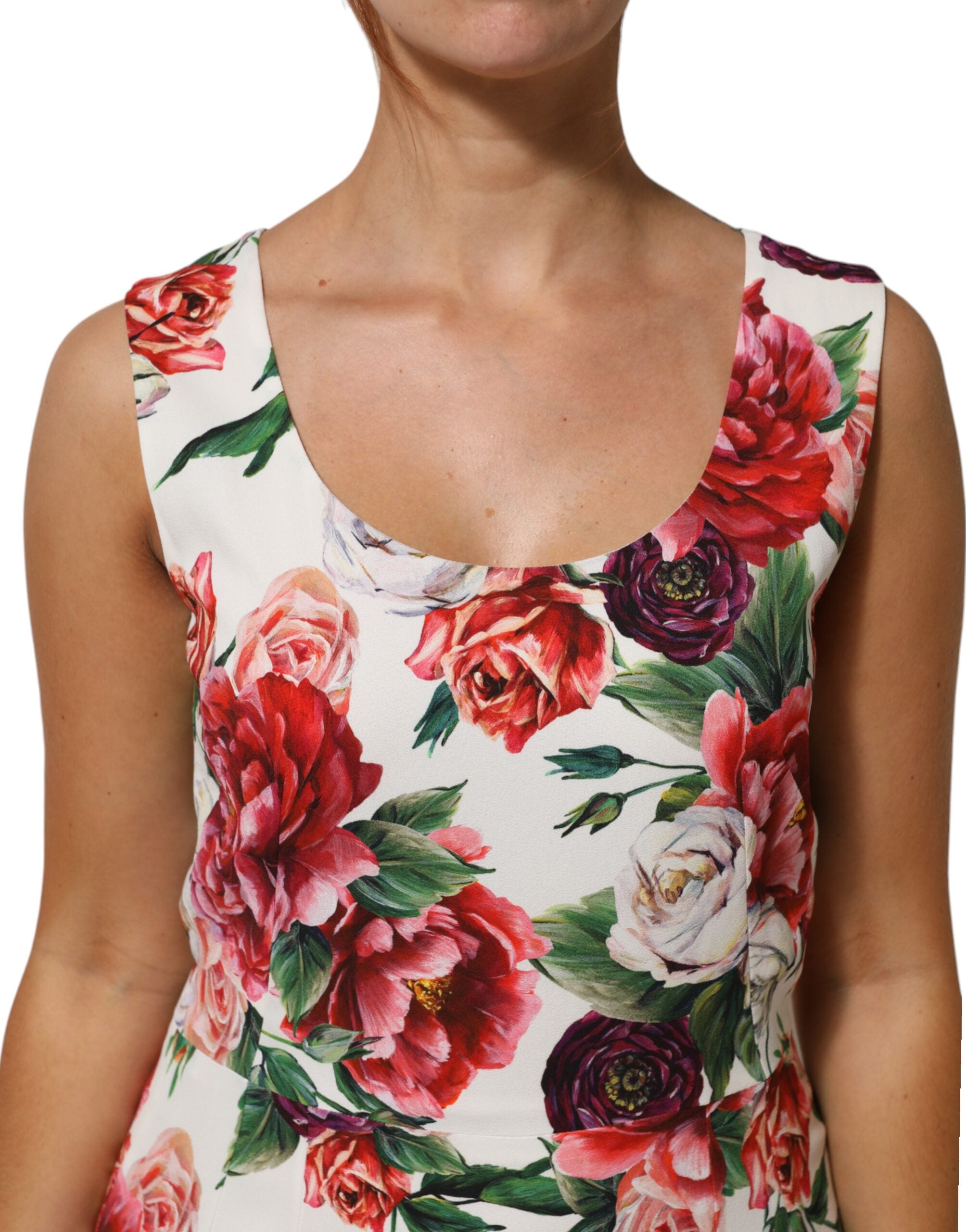 Dolce & Gabbana Multicolor Floral Print Viscose Sheath Dress Dolce & Gabbana