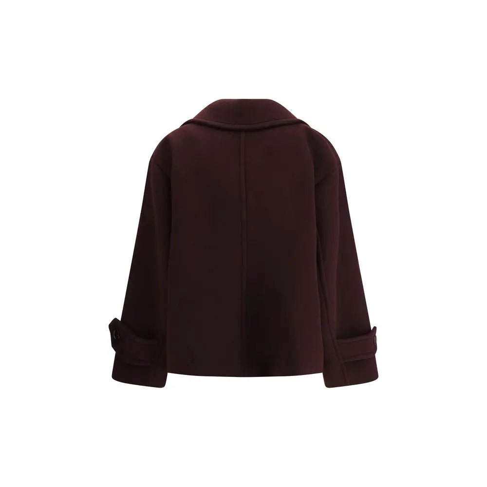 Chloé Bordeaux Fleece Wool Coat Chloé