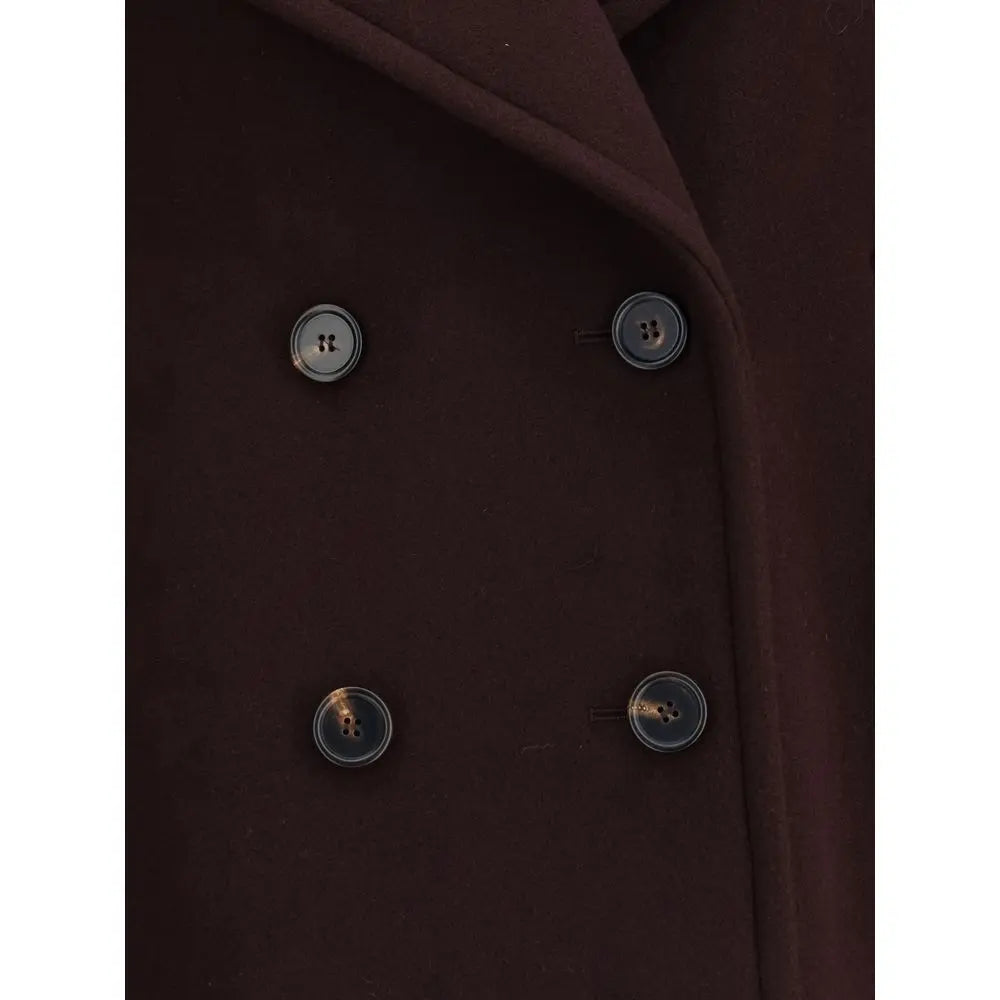 Chloé Bordeaux Fleece Wool Coat Chloé
