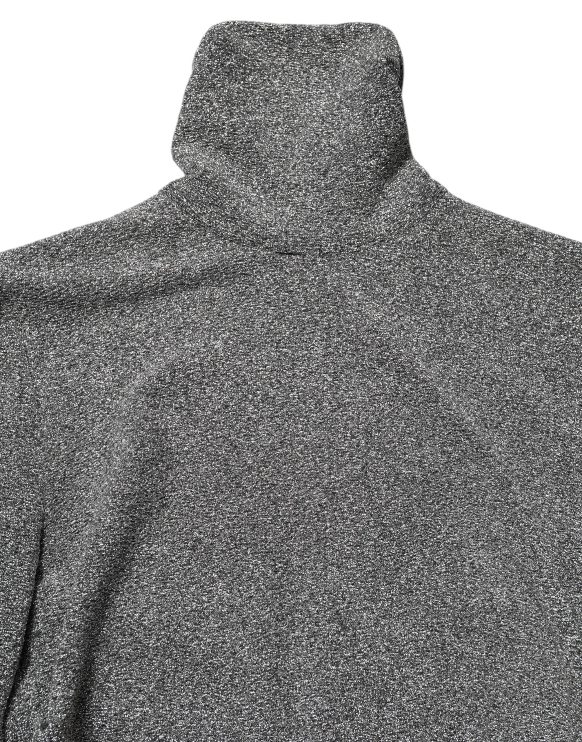 Dolce & Gabbana Gray Nylon Bodycon Sheath Long Sleeves Dress Dolce & Gabbana