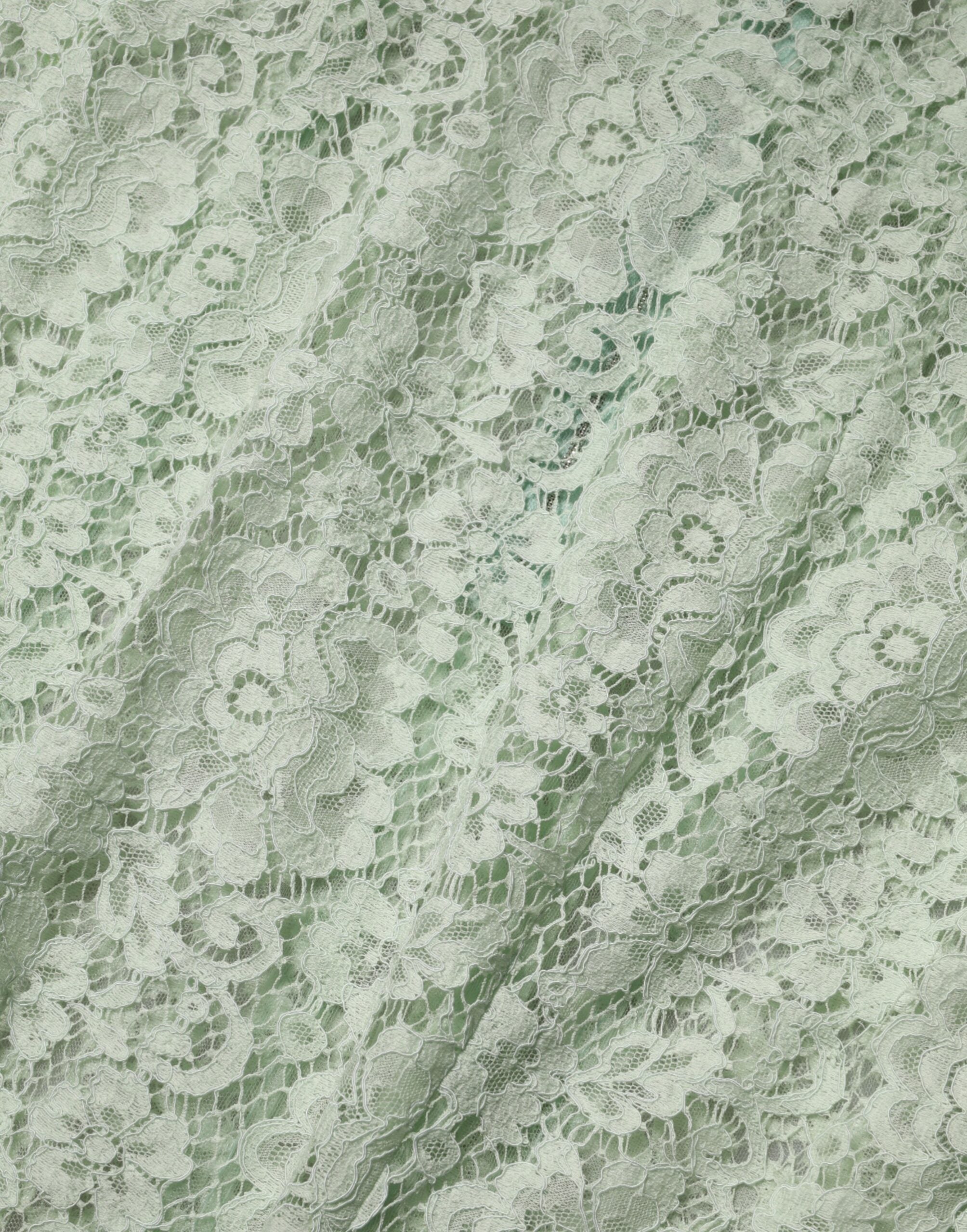 Dolce & Gabbana Mint Green Floral Lace Trim Midi Dress Dolce & Gabbana