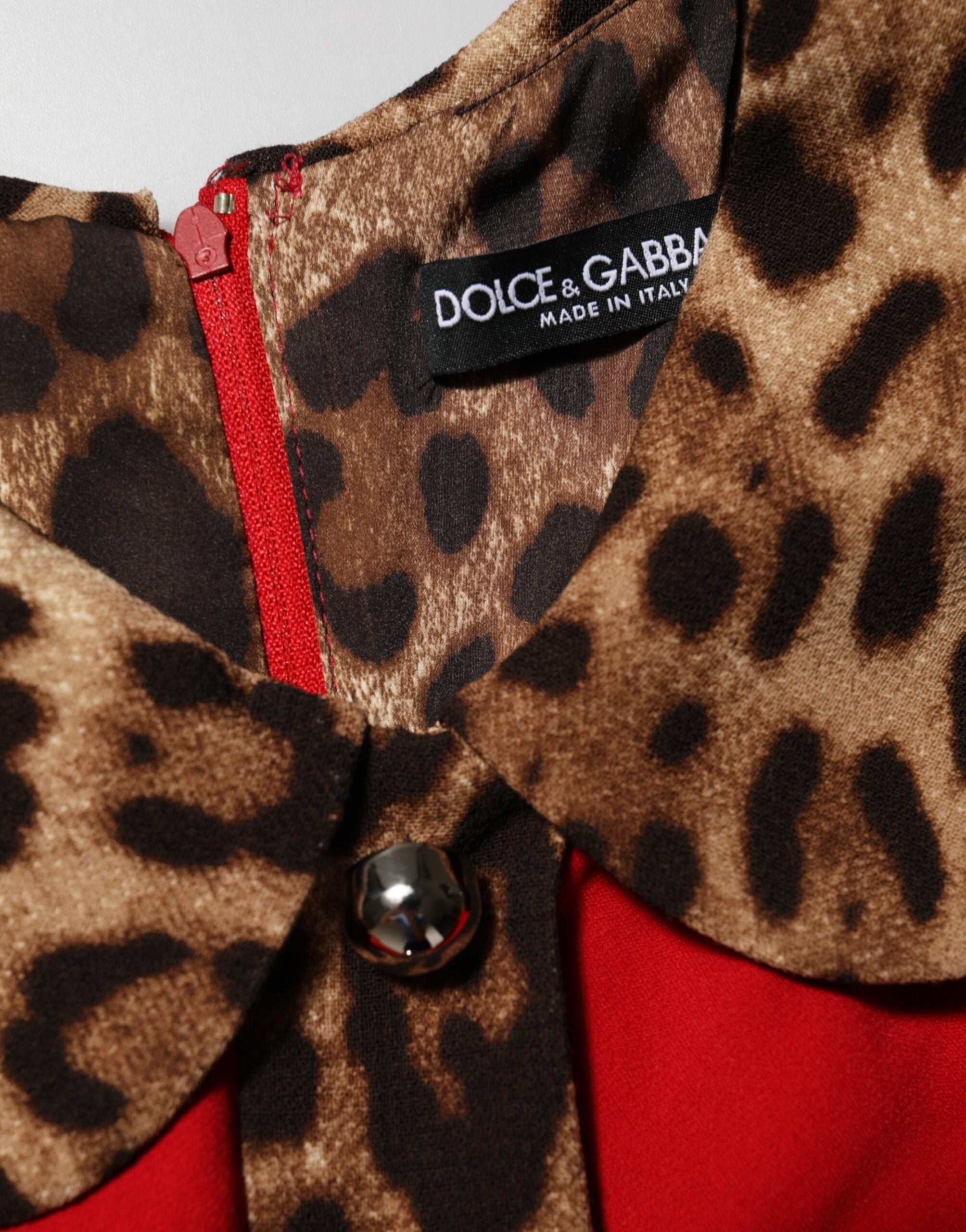Dolce & Gabbana Red Leopard Viscose Sheath A-line Dress Dolce & Gabbana